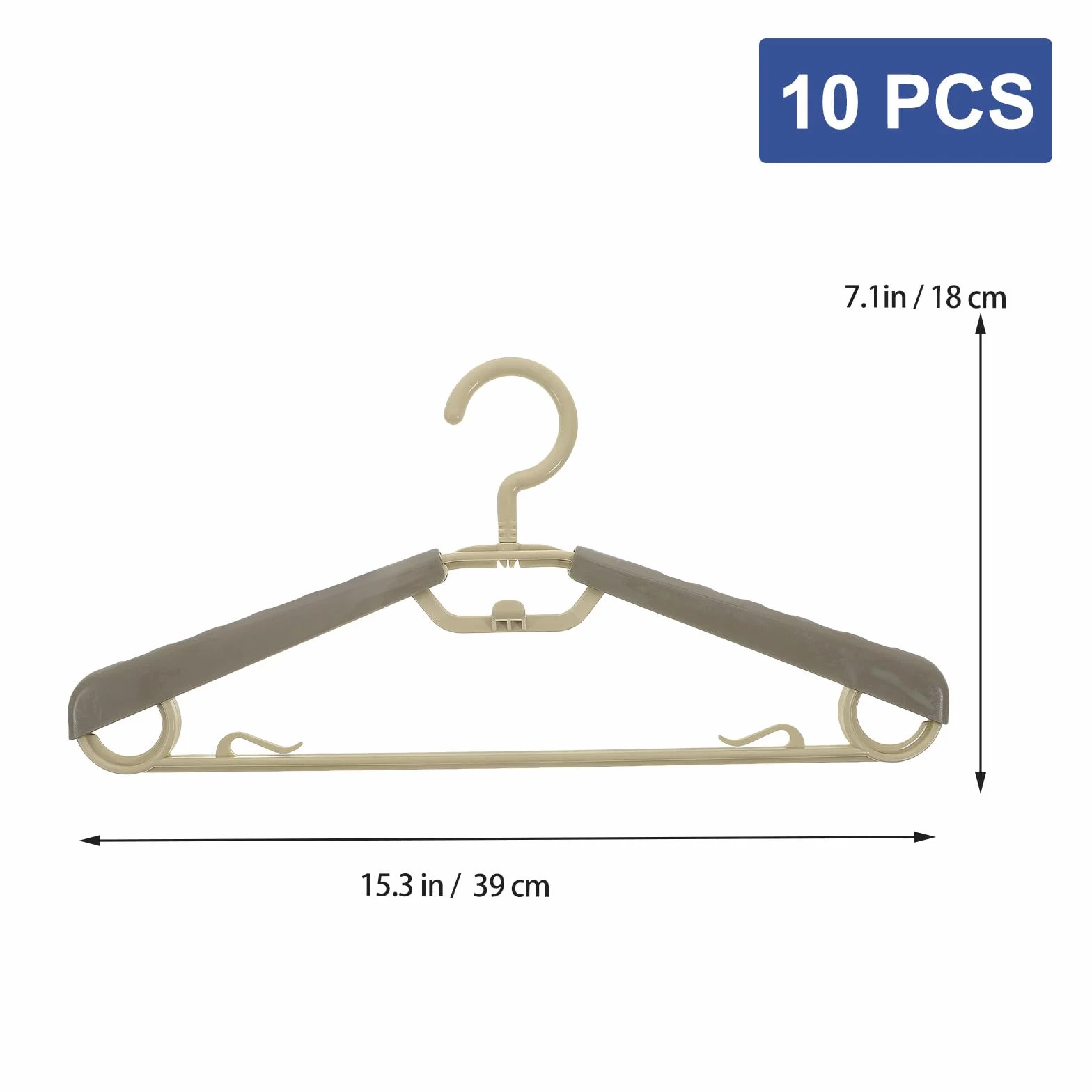 Garneck 10 Perchas Ajustables para Ropa Diseño Ergonómico y Estructura Resistente de Abs, Extra Anchas y Expandibles para Optimizar el Almacenamiento el Armario