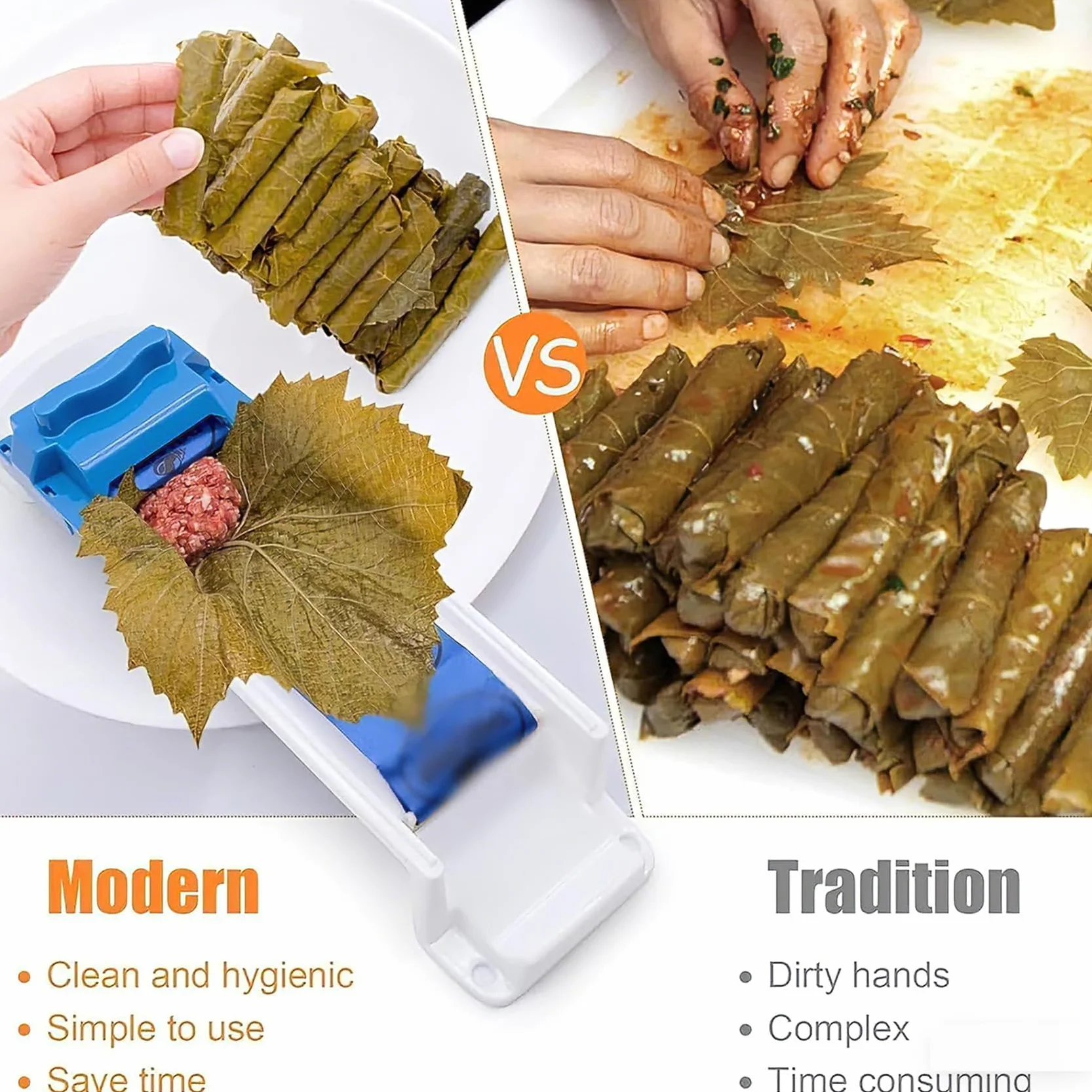 Lumpia Maker, Multi-functional DIY Plastic Eggroll, Lumpia Maker Machine, Vegetable Meat Rolling Tool, Machine Sushi Maker, Stuffed Vine Leaves for Home Kitchen Tool (2pcs)