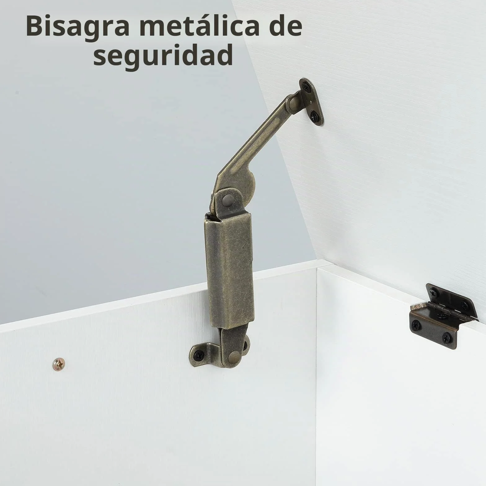 MAHANCRIS 100cm Baúl de Juguetes, Robusto Baúl de Entrada con Bisagras de Seguridad, Caja de Juguetes Retro, Muebles de Madera para Sala de Estar, Dormitorio, Blanco ASCWT48101Z1