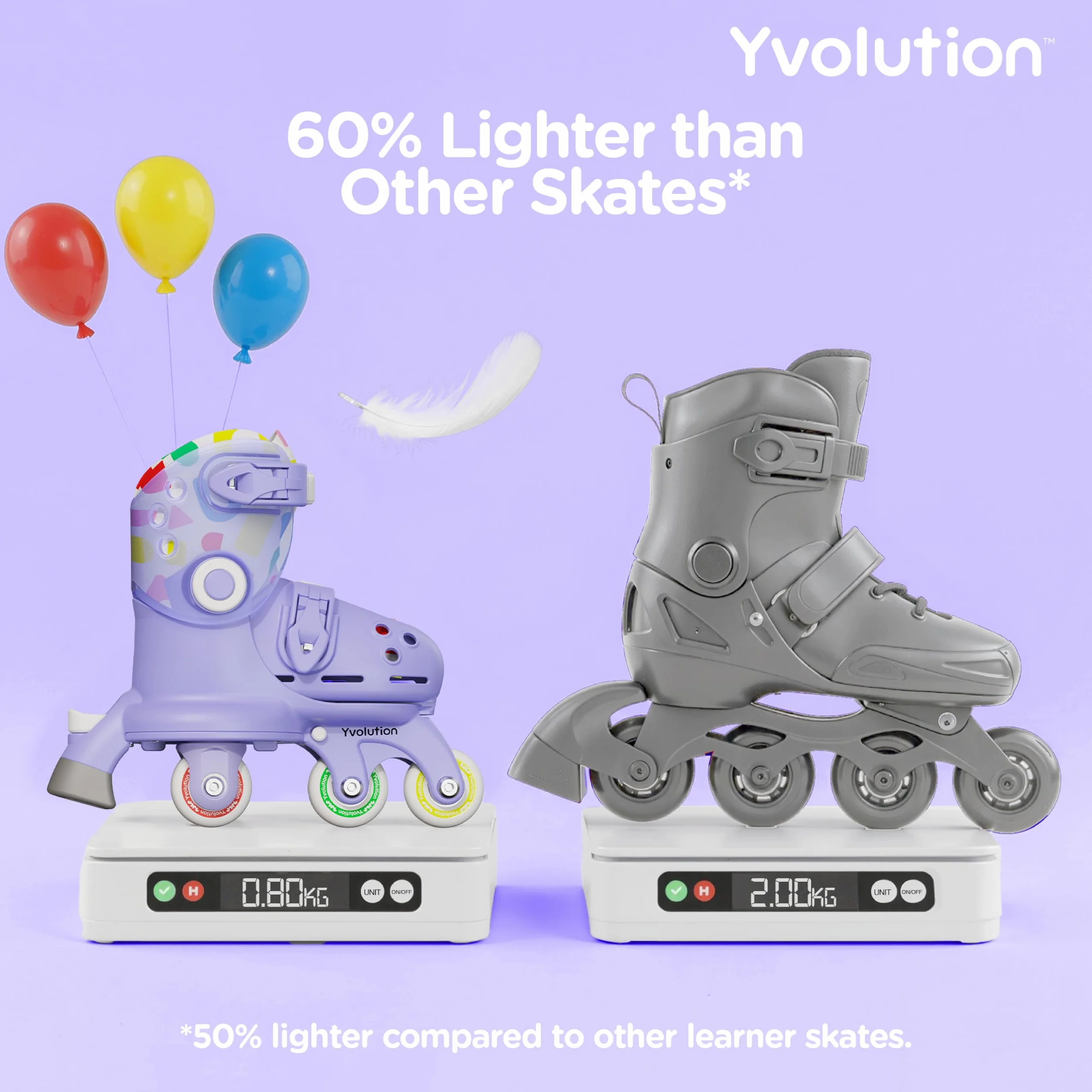 Yvolution Patines de aprendizaje para niños para principiantes, patines ajustables 2 en 1, se convierten de tres ruedas a patines en línea, no necesita herramientas para niñas y niños de más de 2