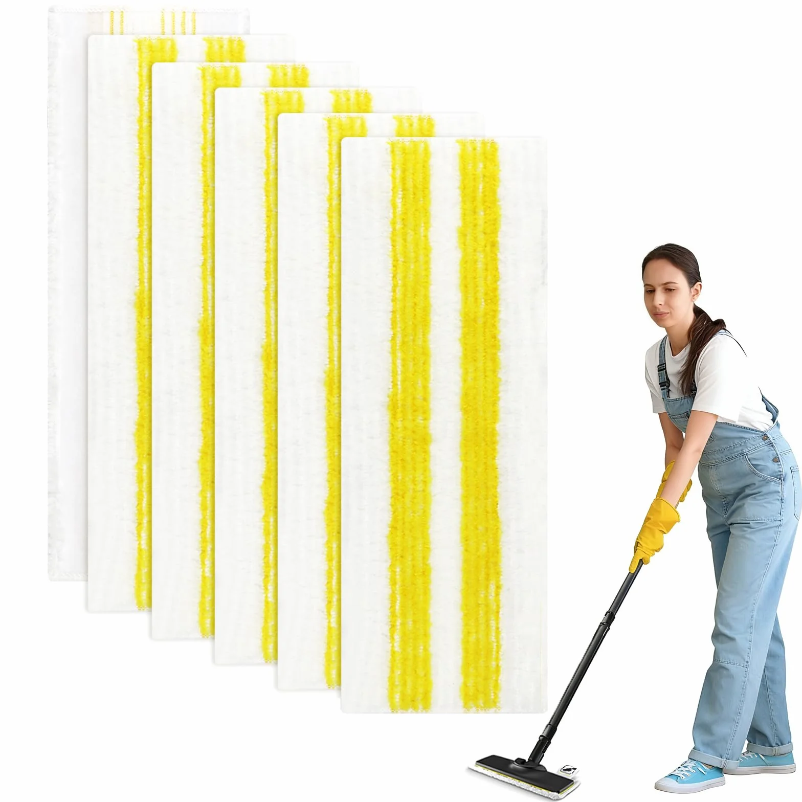 6 Piezas Paños Recambio para Kärcher EasyFix Boquilla Limpiadora de Vapor Kit, Microfibra Paños para Kärcher EasyFix SC 1, SC 2, SC 3, SC 4, SC 5 Boquilla, para Todo Tipo de Suelos