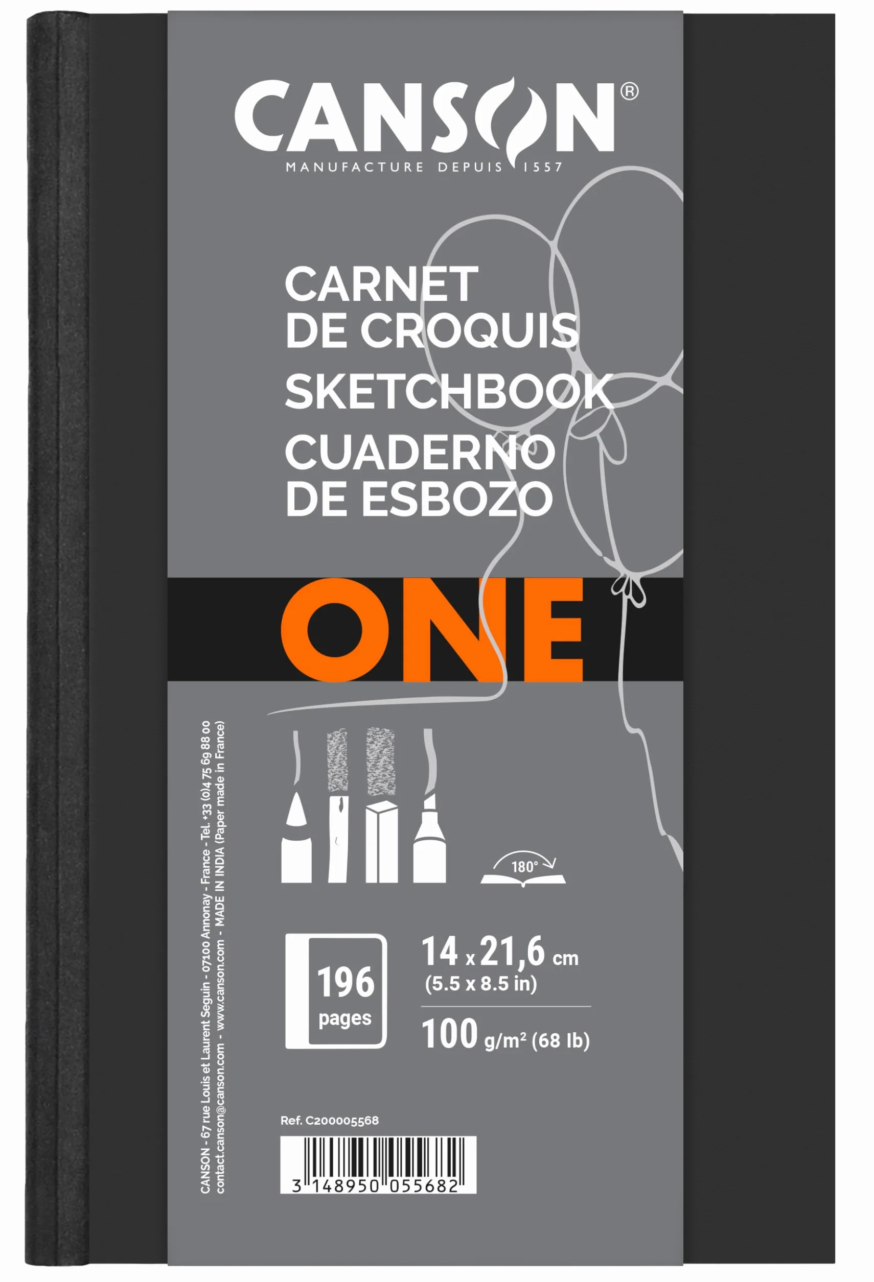 Canson Sketch One Fino 100g Cuaderno 14x21,6 98H