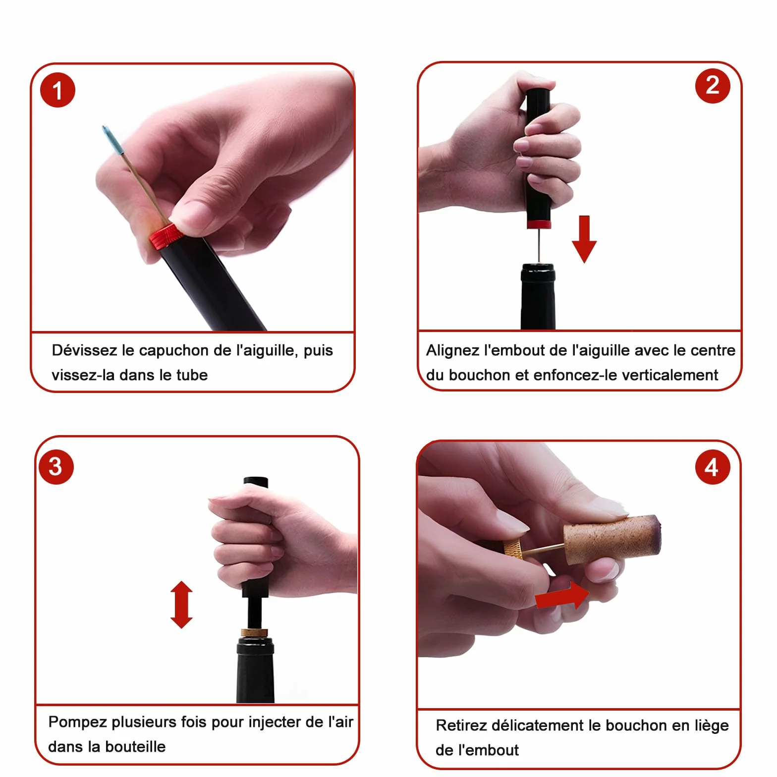 LATRAT - Sacacorchos de presión de aire 7s Cork Pops Out, Abrebotellas de vino tinto Herramientas de apertura, Wine Opener portátil accesorio, vino accesorio profesional bomba de botella