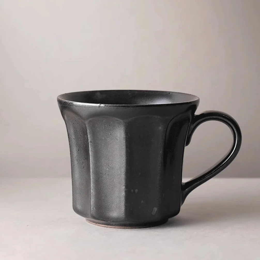 ENGENDER Tazas Cafe Taza De Café Gres Hecha A Mano, Retro A, Personalizada con Patrón Vertical For Uso Doméstico Mug Cups(A)