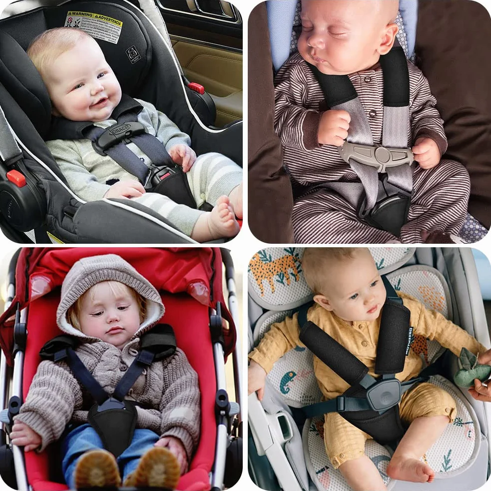 AOMIG Protector Cinturon Coche Niños, 3pcs Almohadilla Cinturon Seguridad Entrepierna