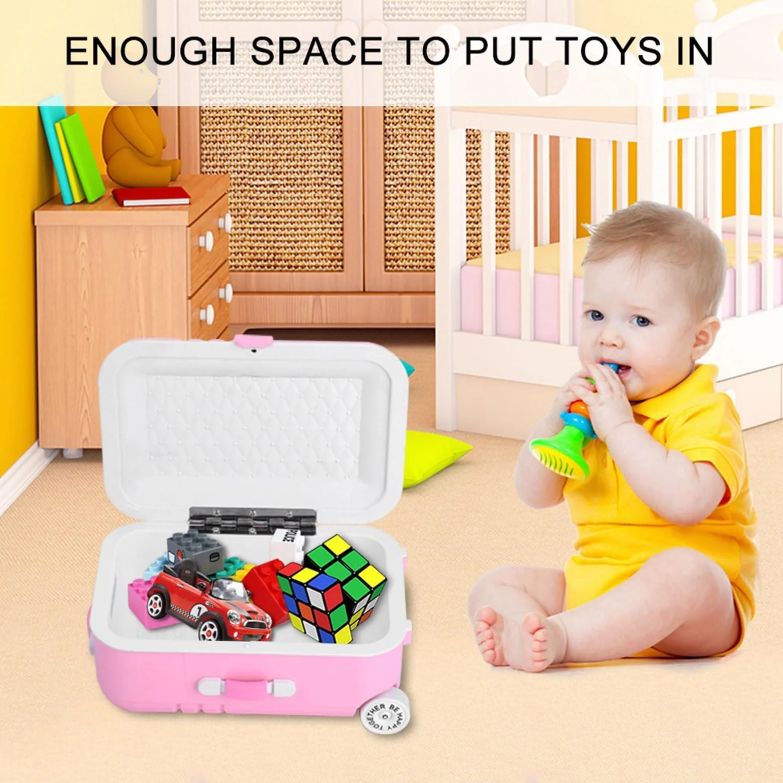 Mini maleta de juguete, mini y colorida, maleta de plástico, práctica y durable, para niños, niñas, regalos, actividades educativas, viajes