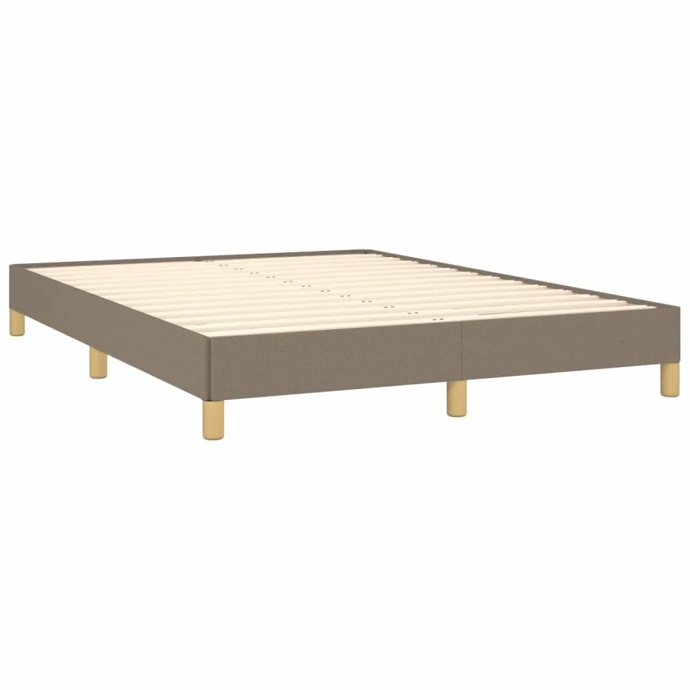 vidaXL Estructura de Cama Matrimonial Somier Tapizado Dormitorio Base Habitación Muebles Mobiliario Cuarto Descanso de Tela Gris Taupe 140x200 cm
