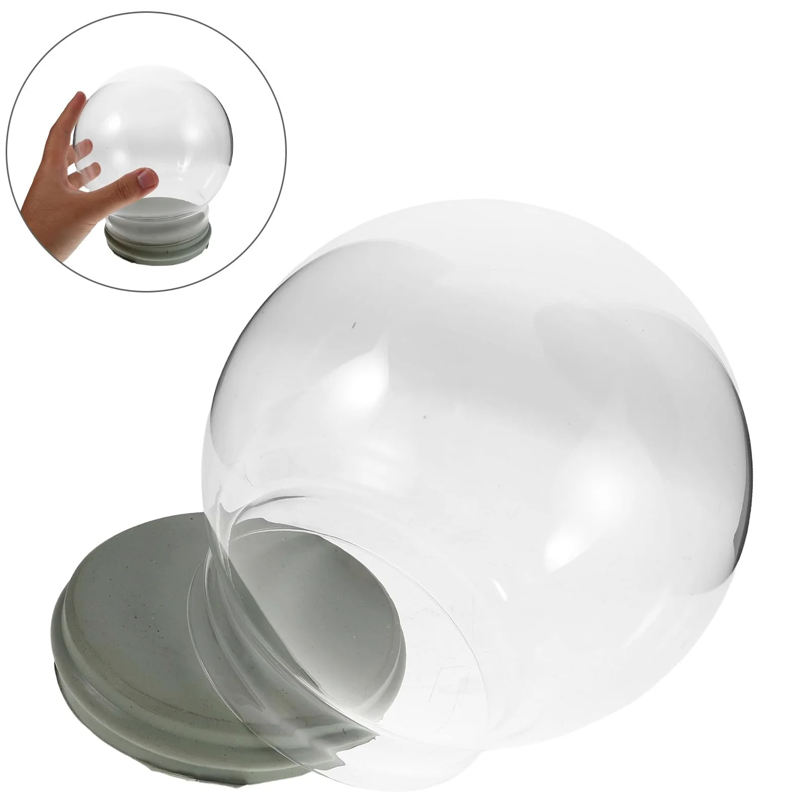 Toyvian 3 Piezas Bola de Nieve Navideña de Vidrio Transparente con Tapa de | Rellenable, Diseño Engrosado, para Manualidades y Decoración Festiva, Uso en Oficinas