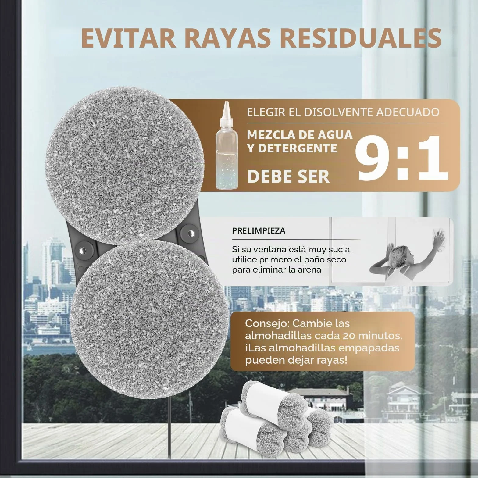 CHOVERY Robot de limpieza de ventanas automático con doble spray de agua CL3, limpiador de ventanas, robot limpiador de ventanas, robot de limpieza de vidrio, eléctrico de 3000 Pa Sunction Power