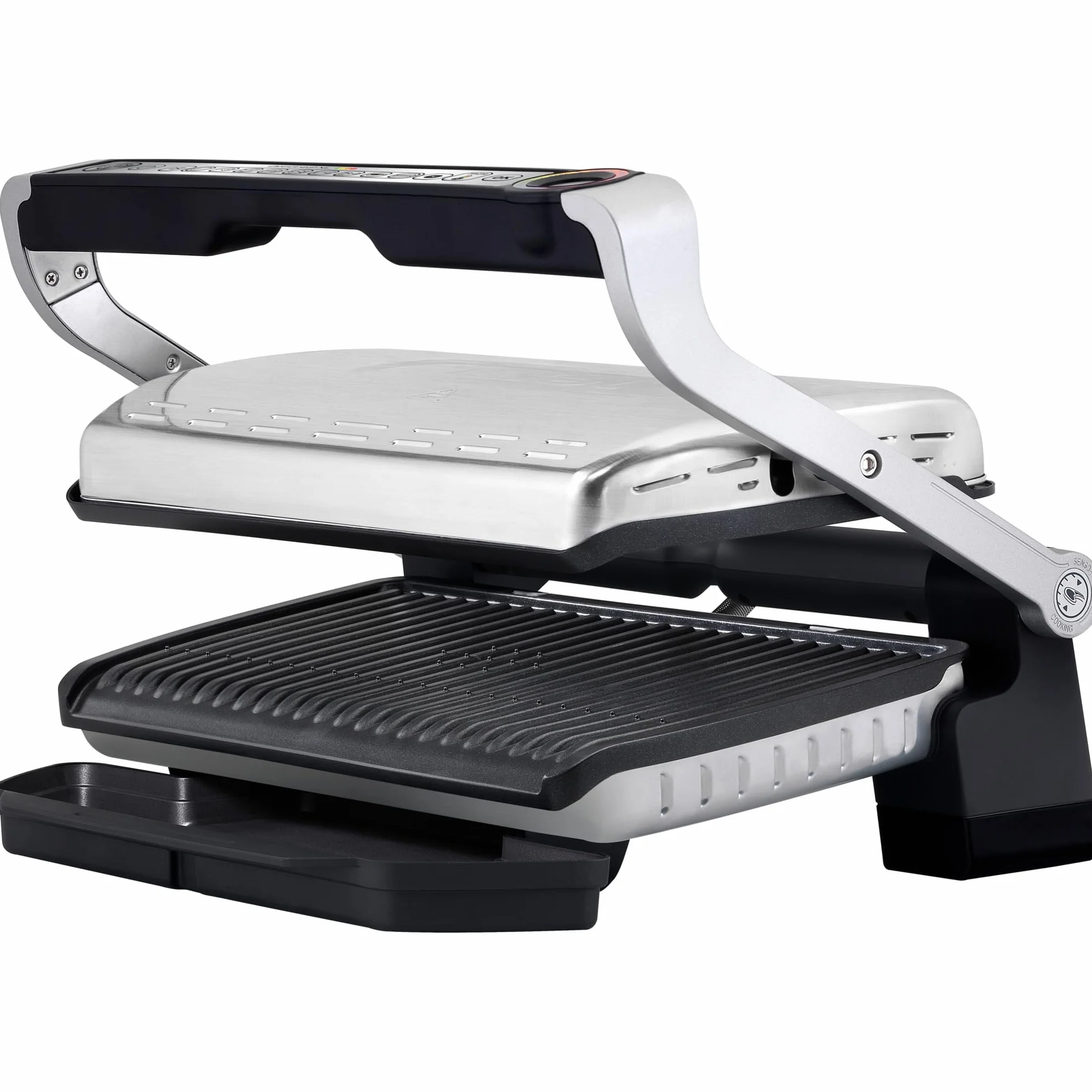 Tefal OptiGrill+ XL | Barbacoa de contacto con ajuste automático de temperatura | 9 programas automáticos | superficie de parrilla XL | Incluye bandeja para hornear | GC724D12