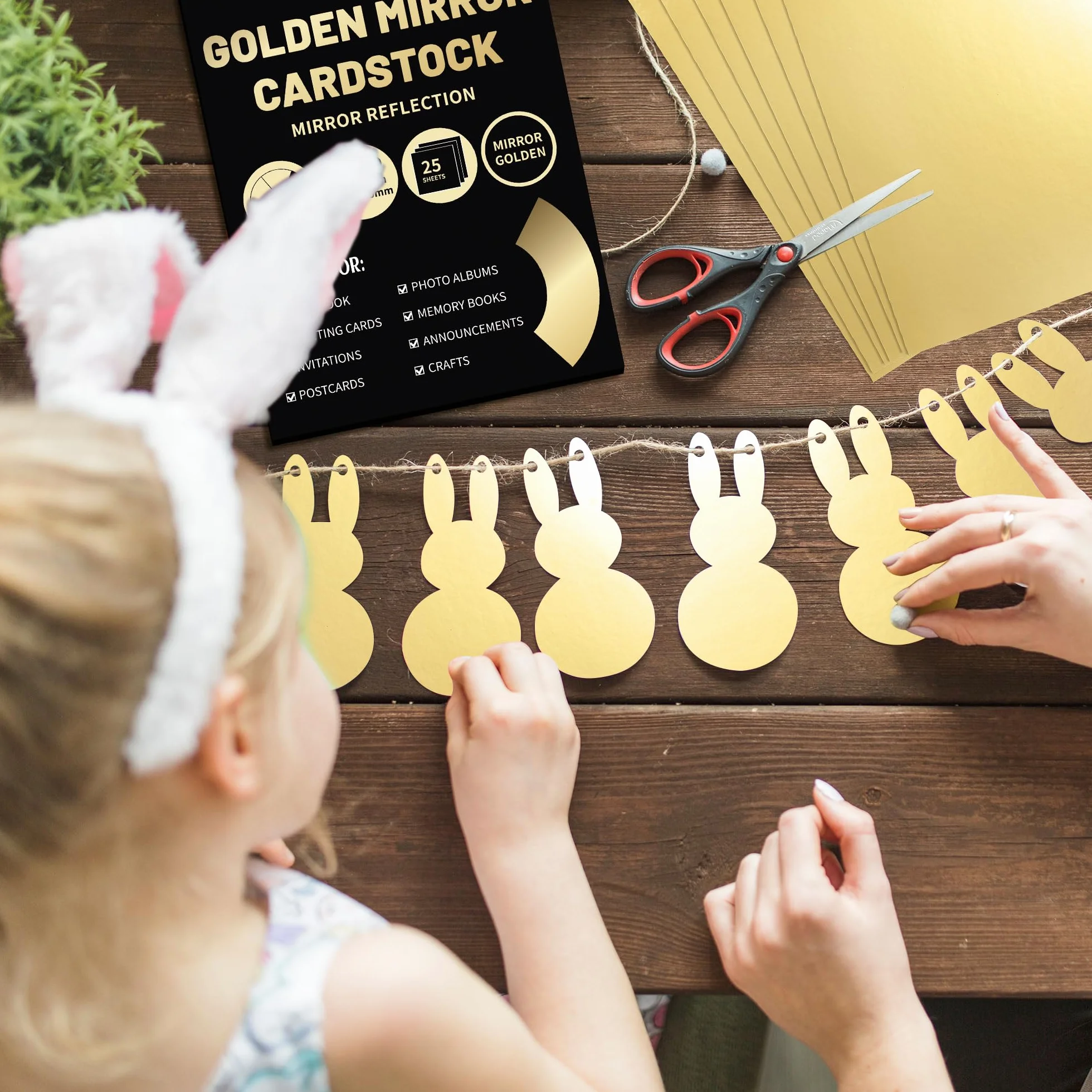 Cartulina con efecto espejo dorado A4, 25 hojas, 250 g/m²/92 lb, papel reflectante metálico para manualidades, cartulina laminada para proyectos de bricolaje, decoración de cumpleaños, UAP19GD25 | Uncle Paul Papel metálico reflectante para manualidades he