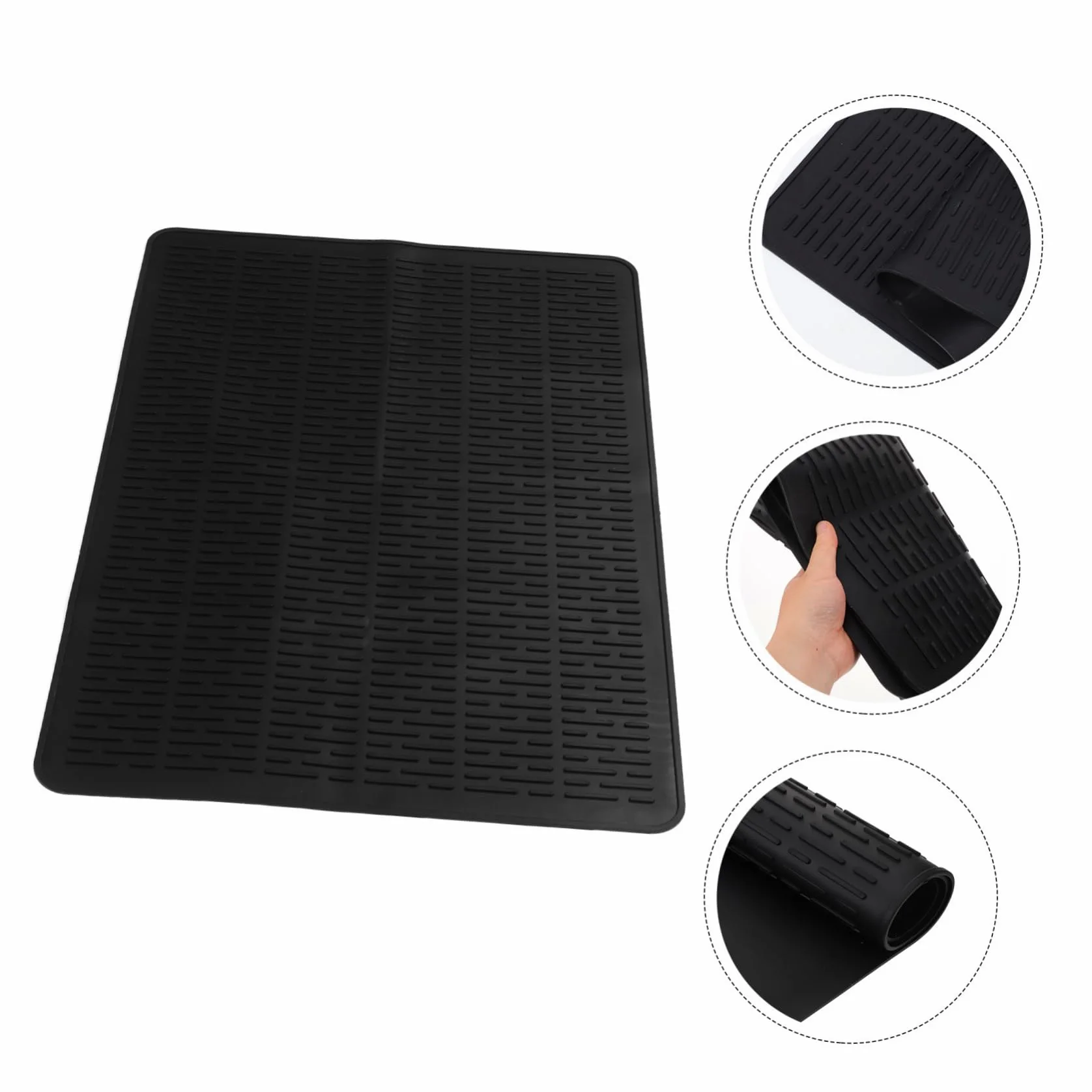 ULTECHNOVO Alfombrilla de Silicona Reutilizable para Cocina Inducción Xin como de Encimera y Escurridor de Utensilios Color Negro