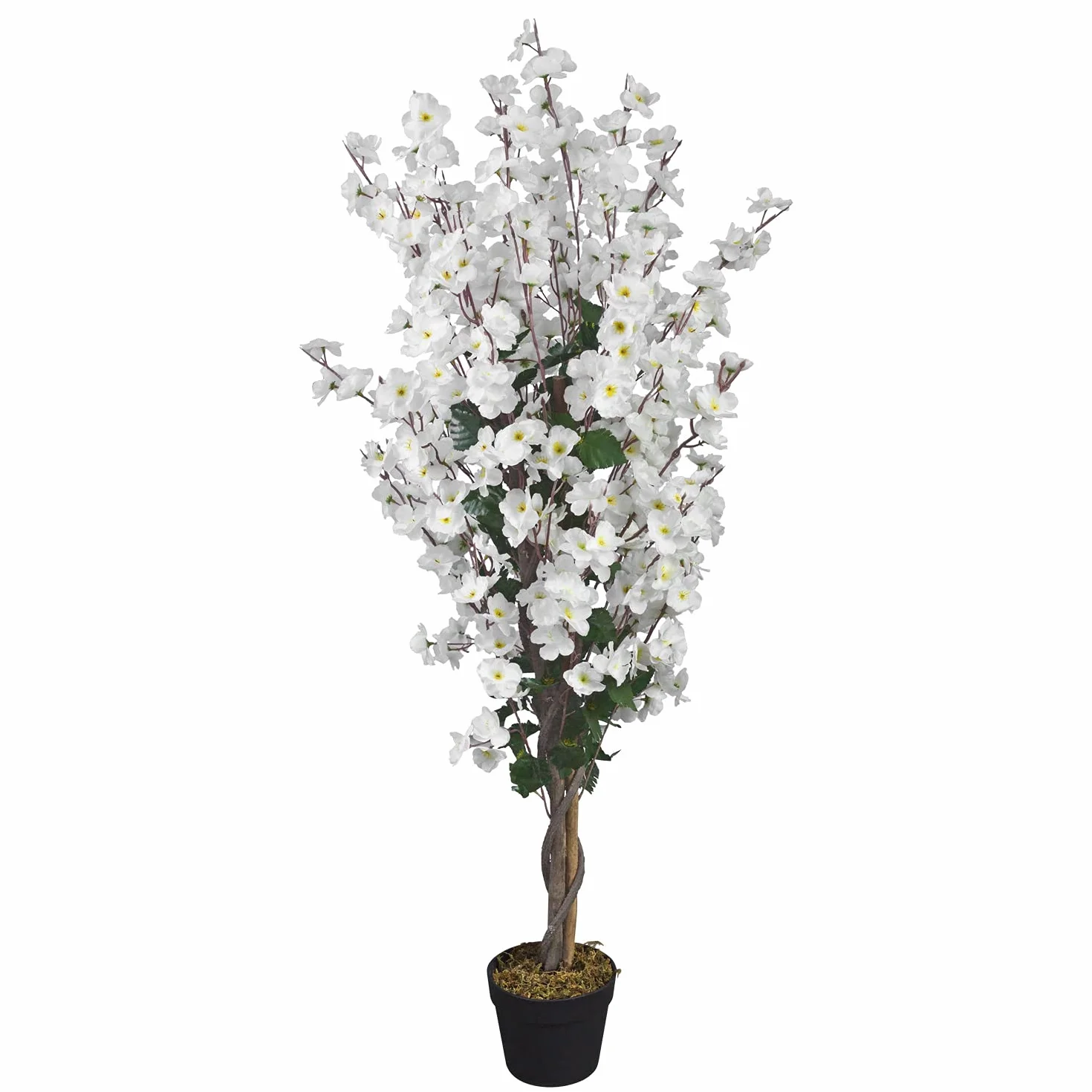 Árbol de Cerezo Planta Artificial Árbol Flor de Cerezo Tronco de Madera Real Decoración Interior Deco 120 cm Decovego