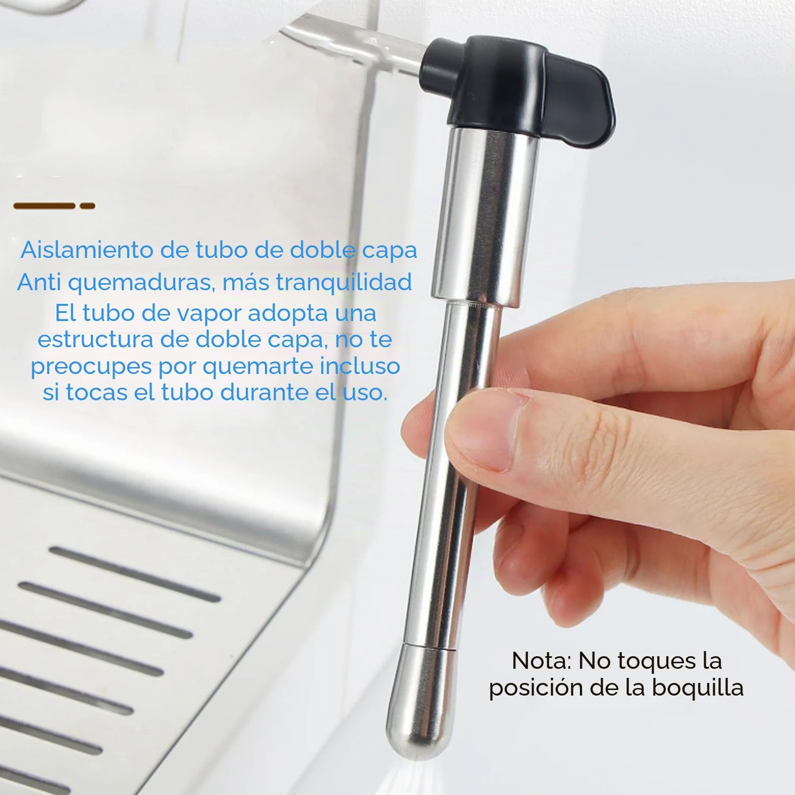 Aramox Varita de Vapor y Boquilla Mejorada Reemplazo de Acero Inoxidable para Máquina de Café EC685