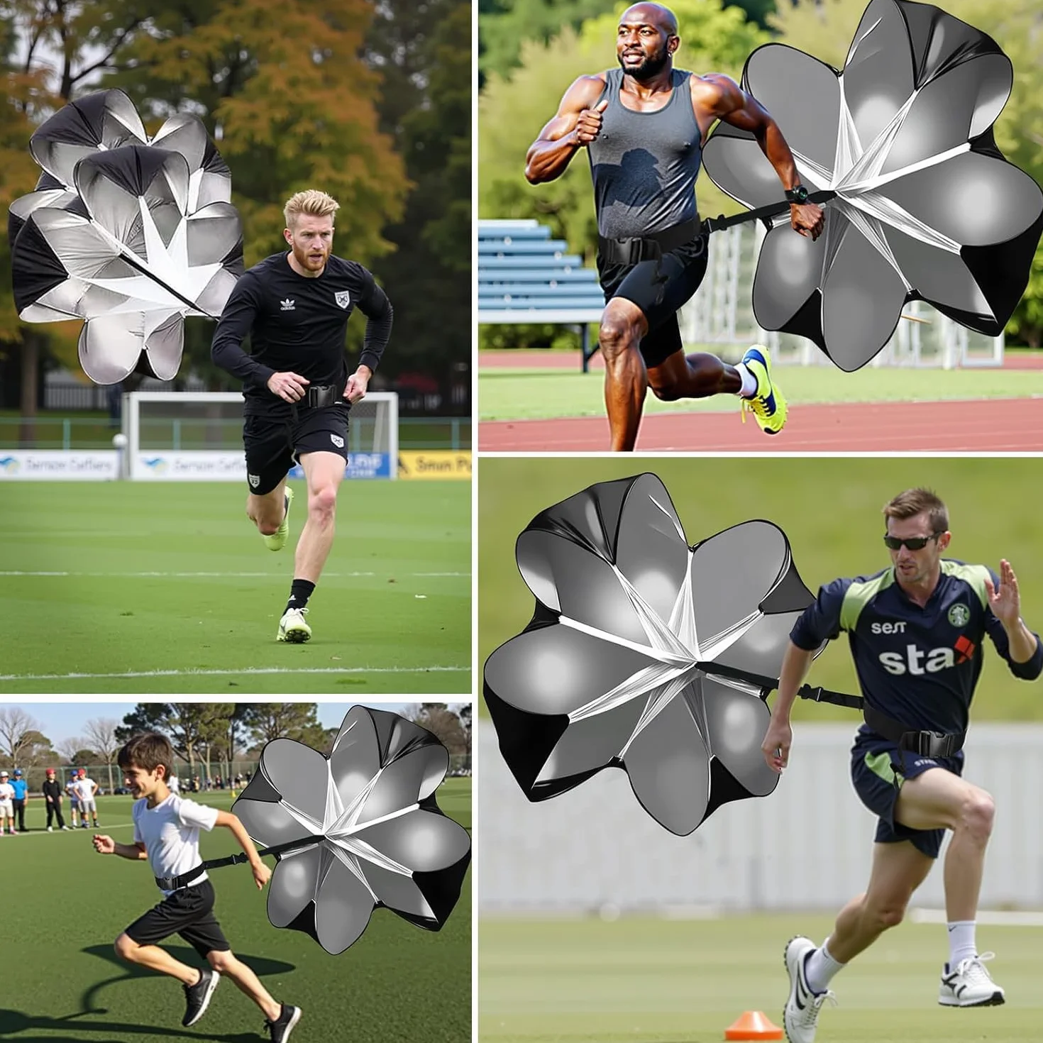 Paracaídas Sprint 56 Pulgadas Fútbol Accesorios Entrenamiento Velocidad Correr Rugby