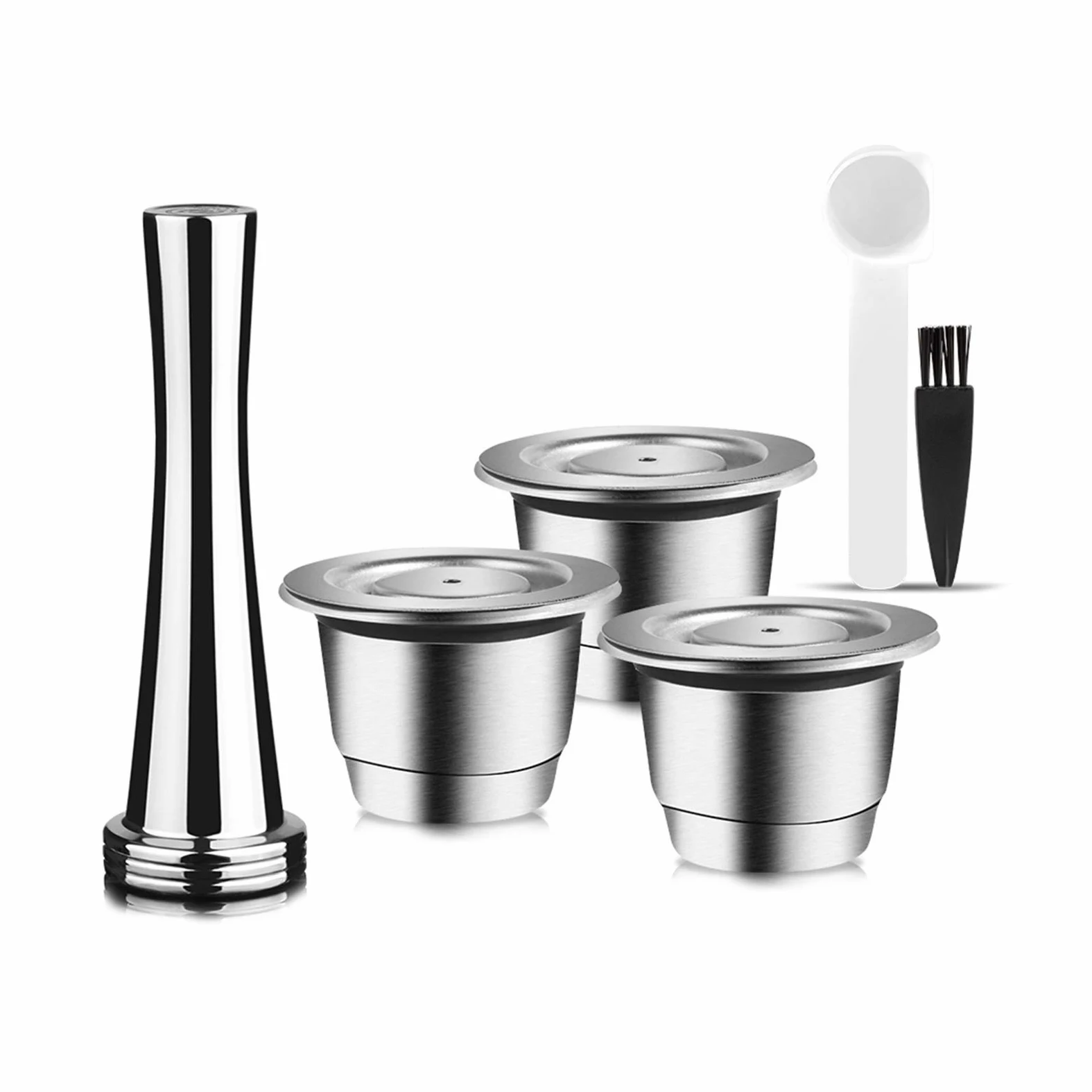 yaoqijie Nuevo Ajuste actualizado de la cápsula de café Reutilizable para los filtros de café de Acero Inoxidable Nespresso Espresso Coffee Crema Maker Lasting (Color : Orange)