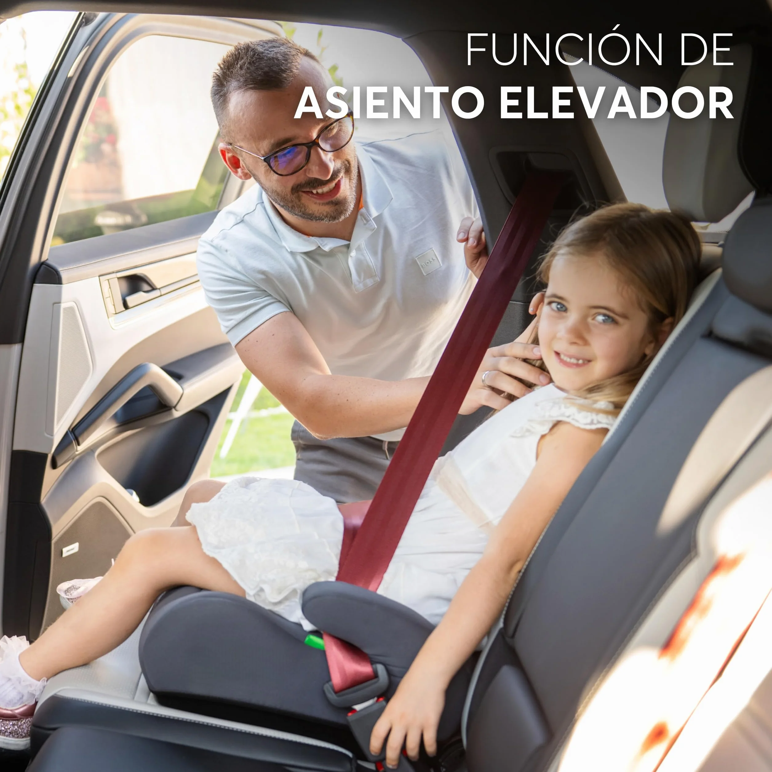 KikkaBoo Silla Coche Grupo 3 (15-36 kg, 100-150 cm) i-AID, Silla Para Niño sin ISOFIX, i-Size, De 3,5 a 12 Años, 13 Posiciones Reposacabezas, Gris