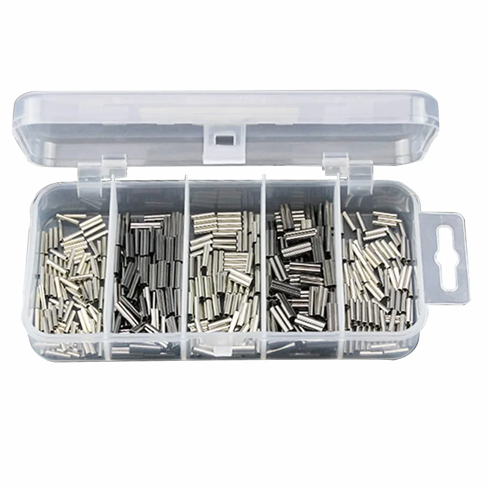 Kit de mangas de engarzado de barril de cobre 500 piezas para pesca