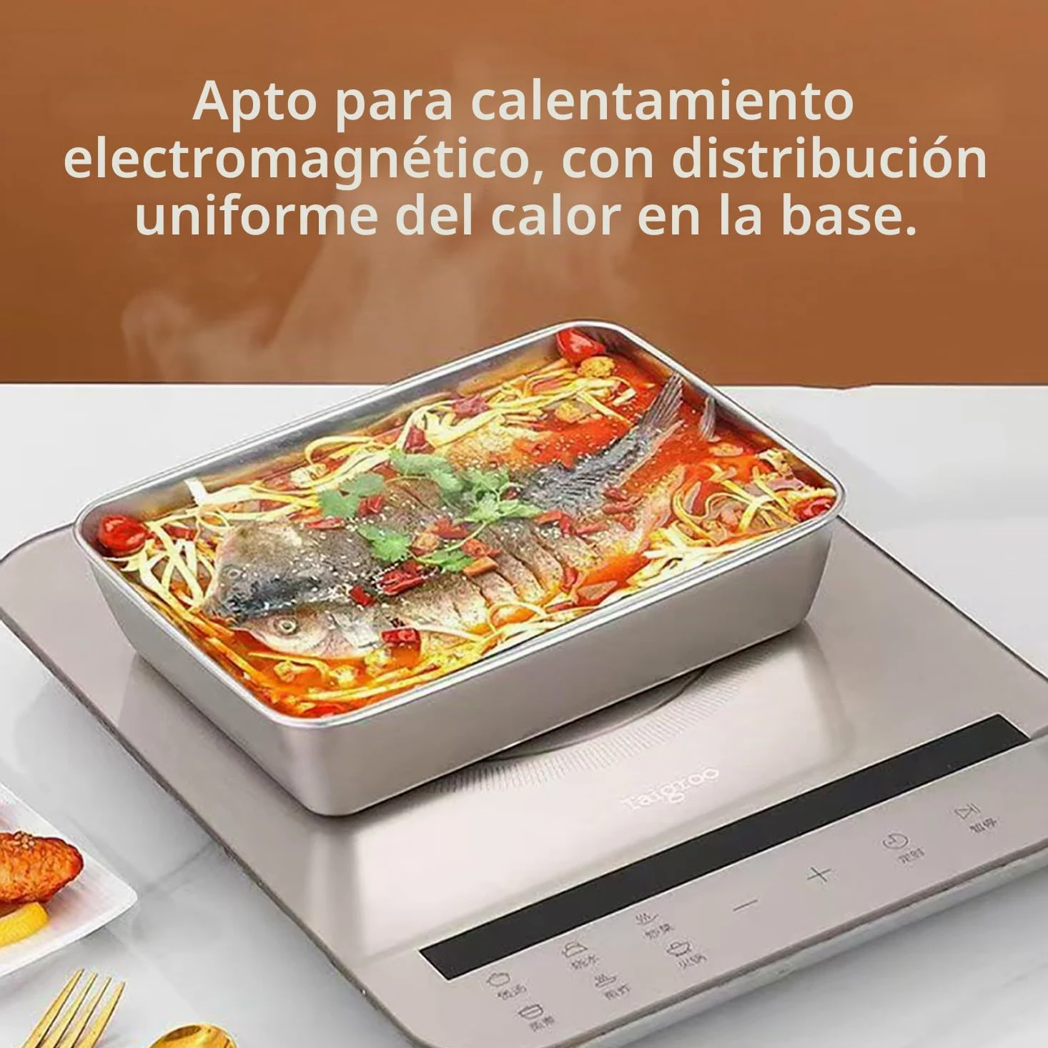 6 Botes Herméticos de Acero Inoxidable con Tapa, Set de Tuppers para Meal Prep, Recipientes Apilables para Alimentos, Apto para Horno, Microondas y Congelador (25 * 20 * 5 cm)