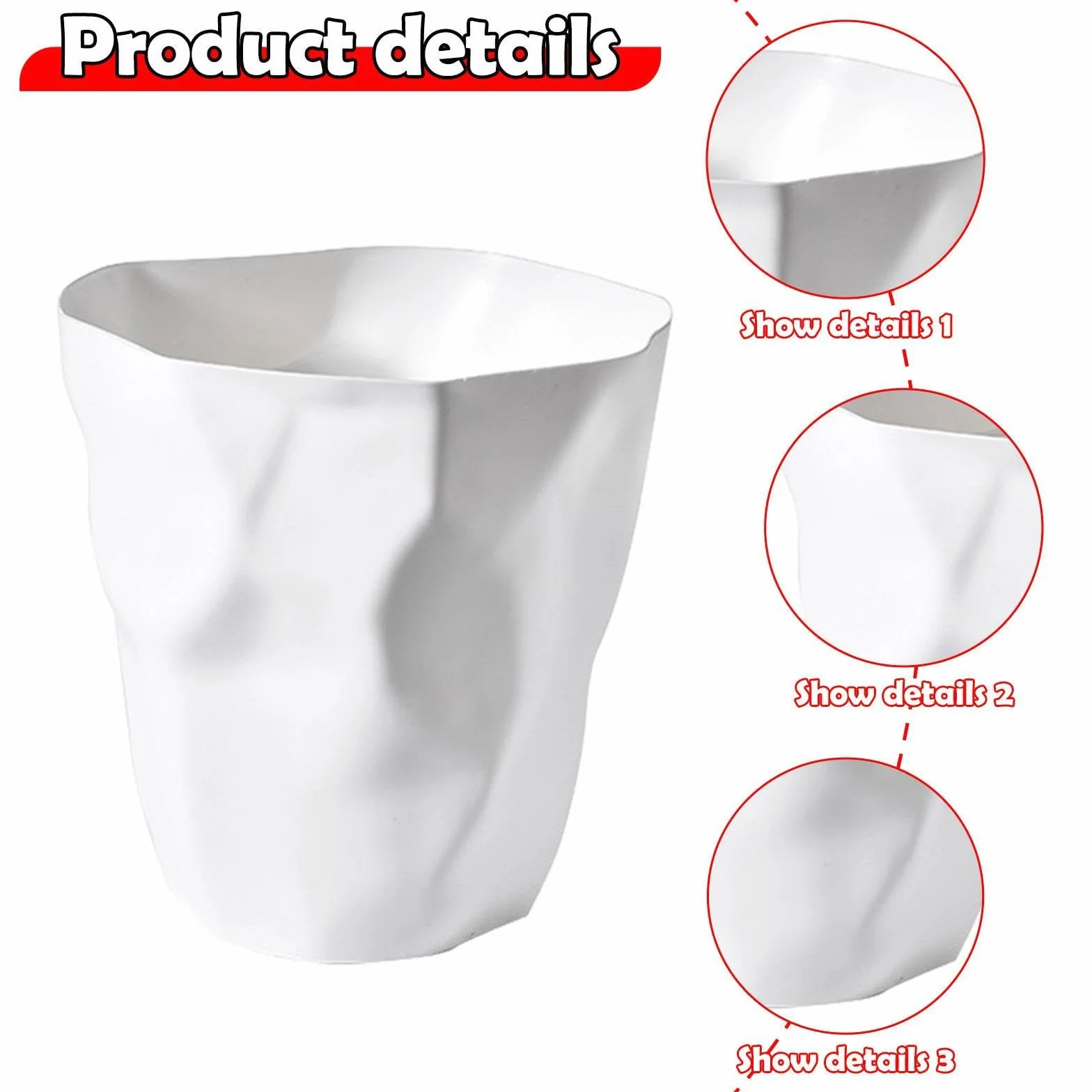 Basurero Moderno PP Resistente Humedad 24.5x25 cm para Cocina Baño