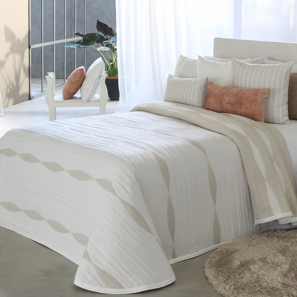 Colcha Capa Dumont - Cama 180 Cm - Color Beig C01