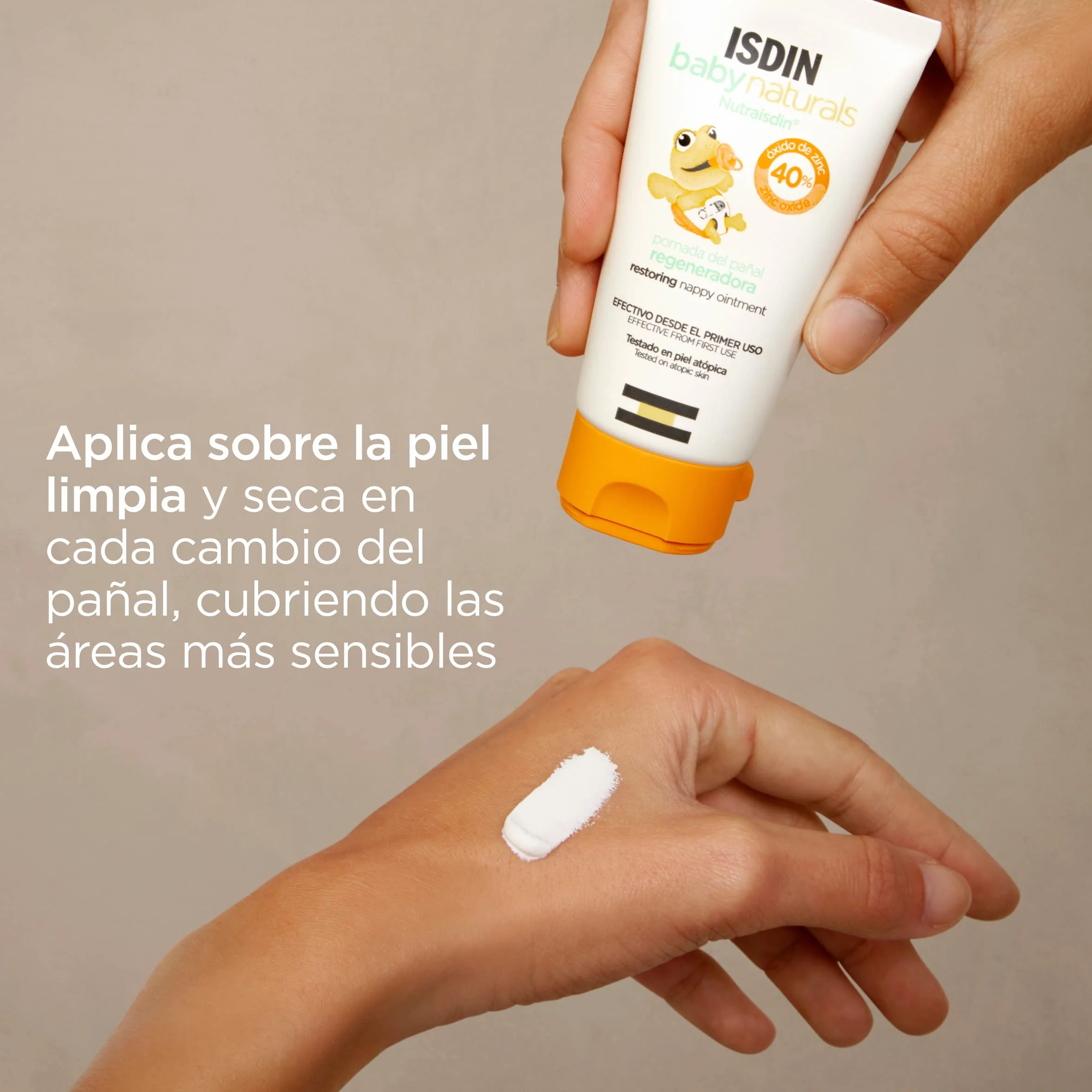 ISDIN Nutraisdin Baby Naturals Pomada del Pañal Regeneradora, Crema con 40% Zinc