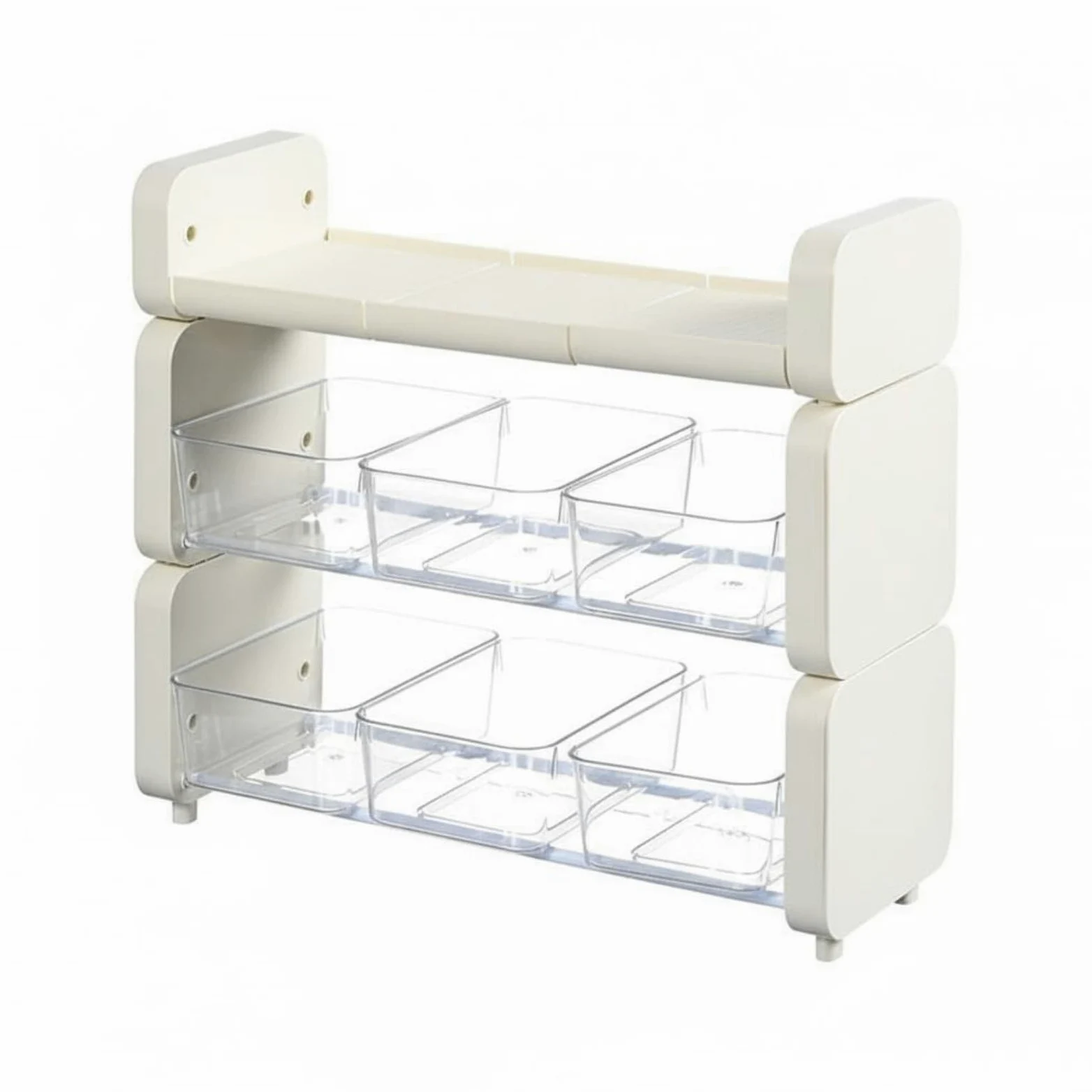 Estante de Almacenamiento Organizador de Sobres de Té Caja de Café Dispensador de Cápsulas Soporte de Mostrador con Clasificación Visible y Adecuado, Crema