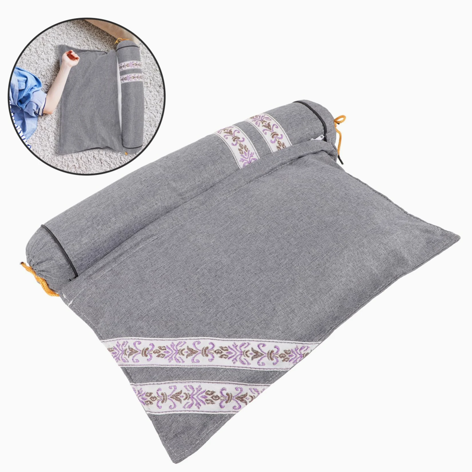 Cabilock Almohada Inteligente Cervical y Lumbar de Tela, Transpirable Soporte para Cuello y Espalda, Adecuado para Silla de Oficina y Coche