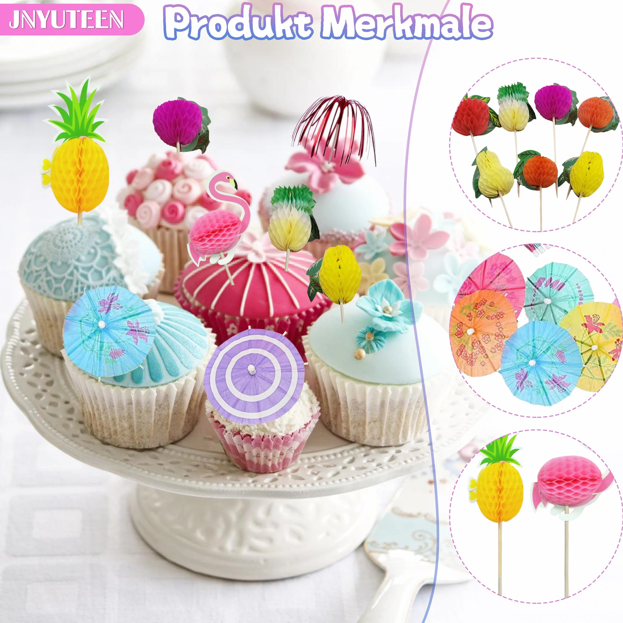 120 Piezas Decoración de Cóctel, 6 Estilos Decoración para Cócteles, Sombrillas de Cóctel Palos de Fuegos Palillos de Cóctel para Fiestas Recepción de Boda Bebidas Adorno de Tarta