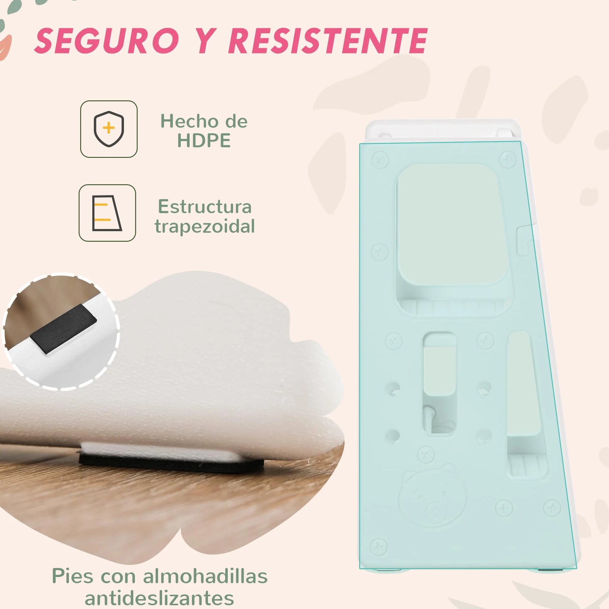 HOMCOM Torre de Aprendizaje para Niños Taburete Infantil Altura Ajustable 3 Posiciones Plataforma Antideslizante 47x47x90 cm Blanco