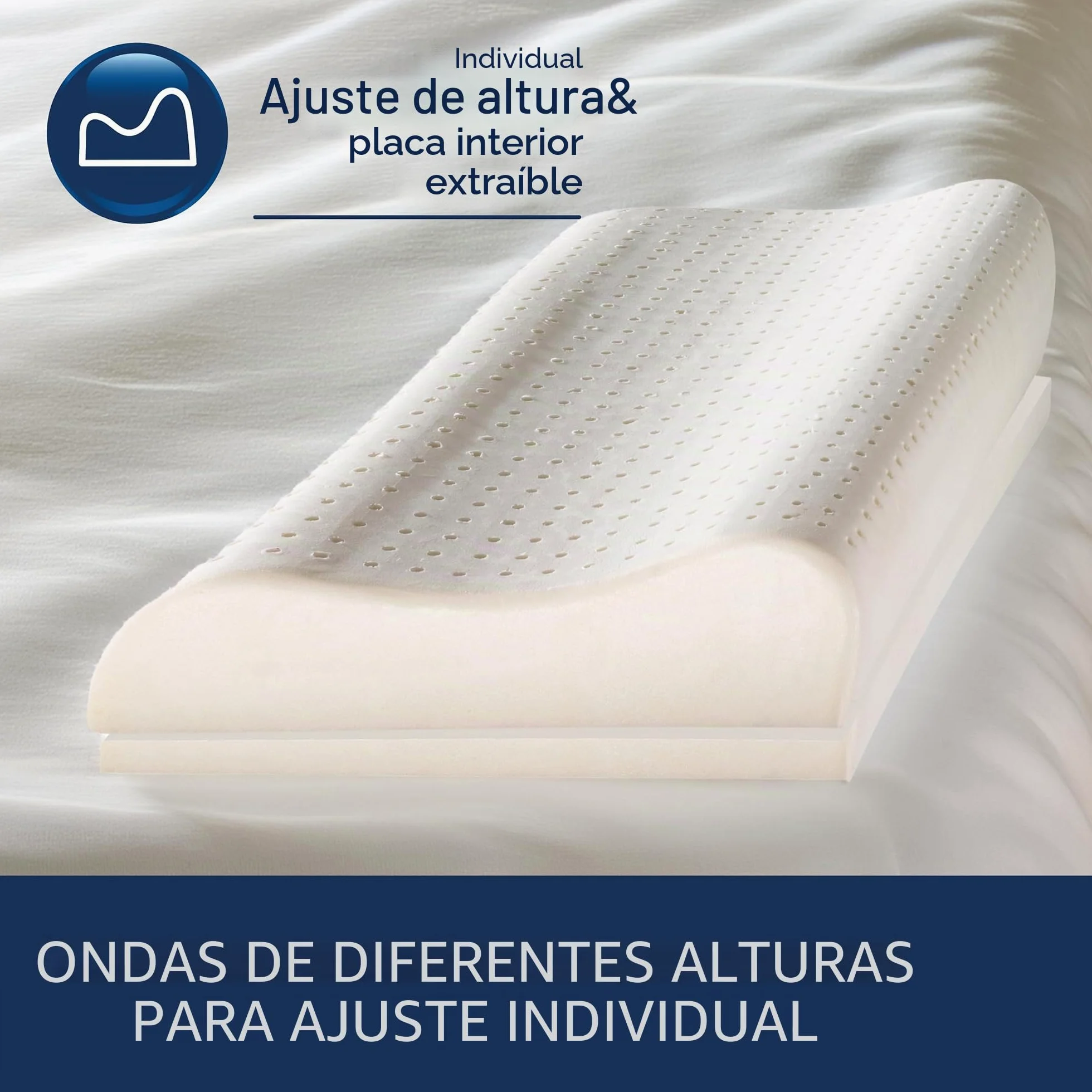 billerbeck S20 - Almohada Cervical de látex, 40 x 80 cm