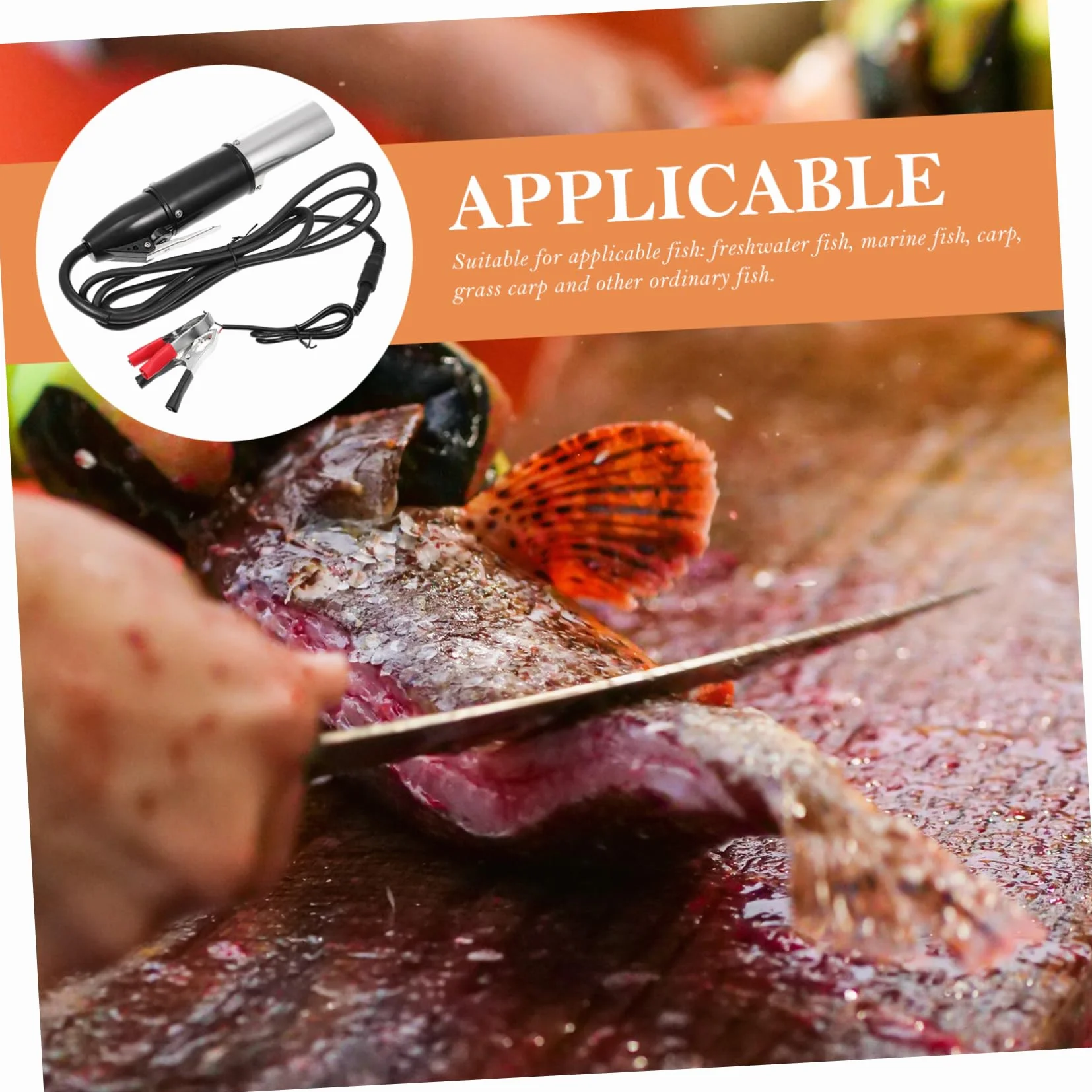 Raspador Eléctrico de Escamas de Pescado para Uso Doméstico y Comercial, Acero Resistente y Batería de Litio, sin Óxido, Protección para Manos, Adecuado para Limpiar Pescado