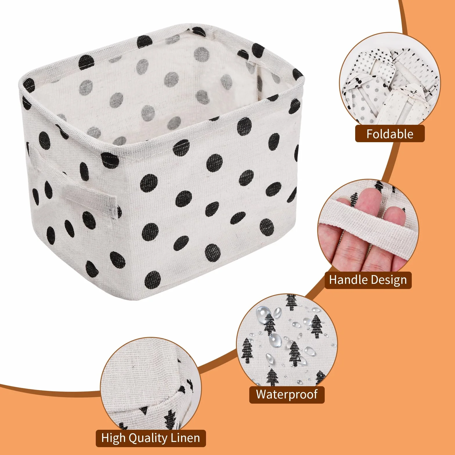 Cestas de Almacenamiento de Tela, Juego de 4 Caja de Almacenaje, Pequeñas Cestas Cuadradas Plegables de Lona para Almacenamiento, Cestos de Baño y Organización del Hogar, 20x16x14 cm