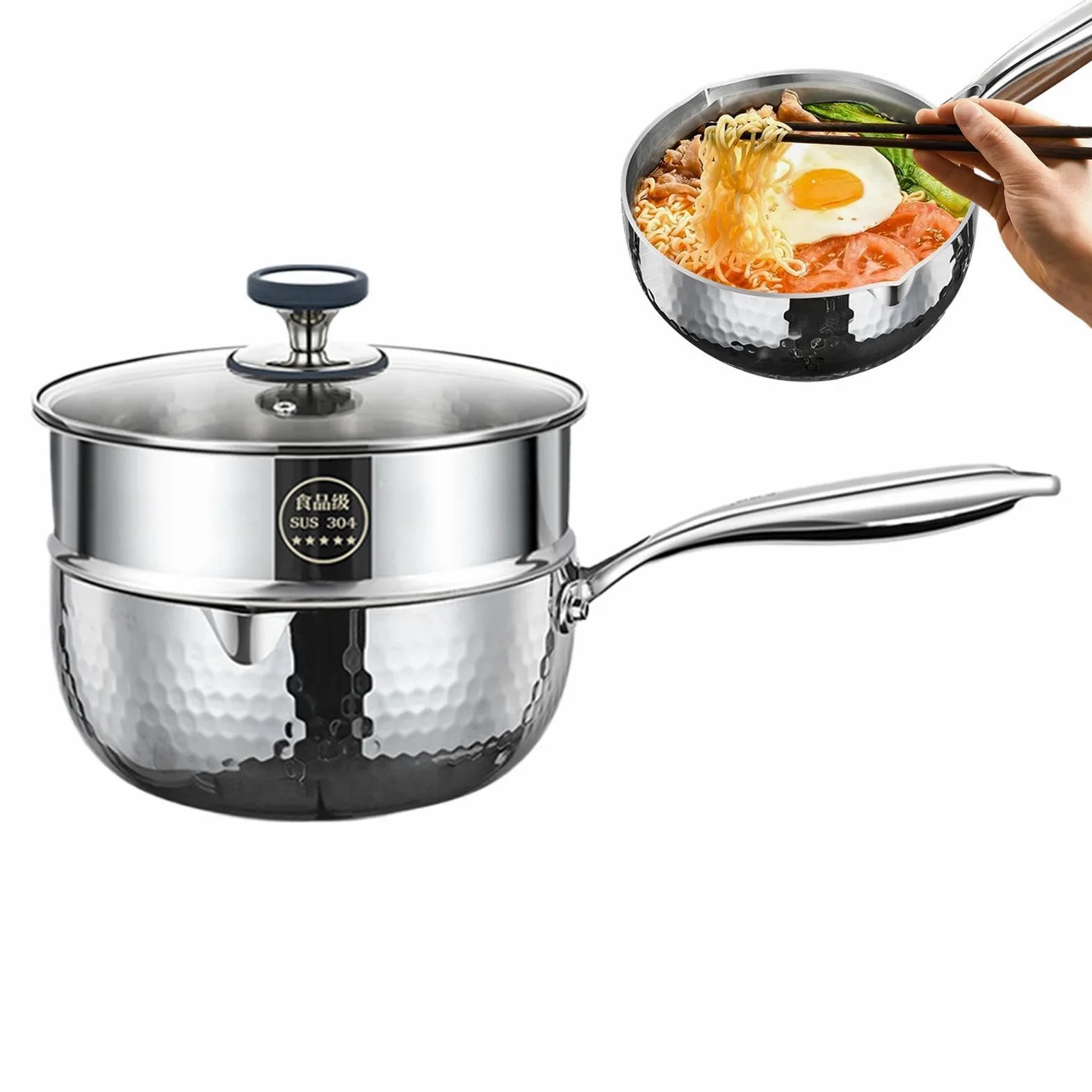 Cazo Con Tapa Antiaderente Con Tapa, Asa Y Vertedor | Olla vaporera para cocinar Para Cocinar En Casa: Freír, Hervir, Cocer A Fuego Lento, Sopas Y Comidas Saludables