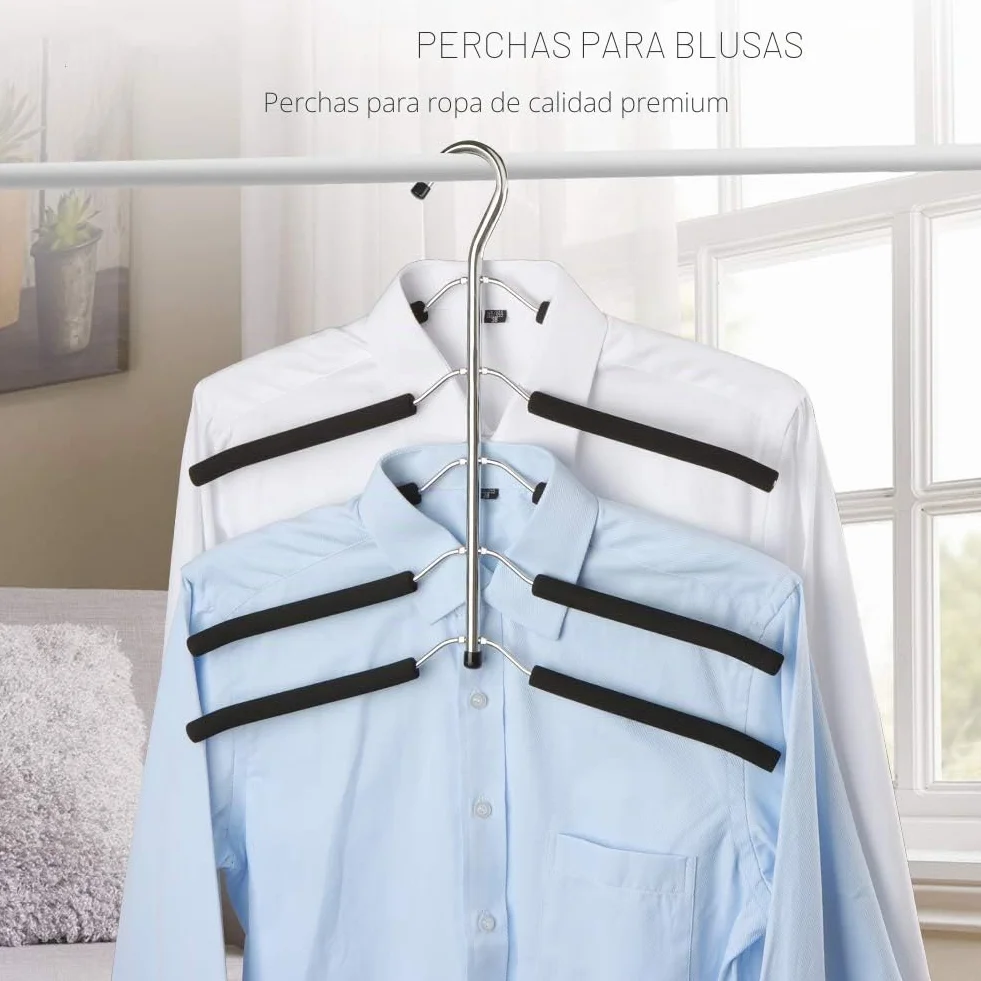 Percha, 5 en 1 Percha de Metal Mágico Multi-Función Percha Antideslizante con Esponja Multicapa de EVA Multiusos para Jeans