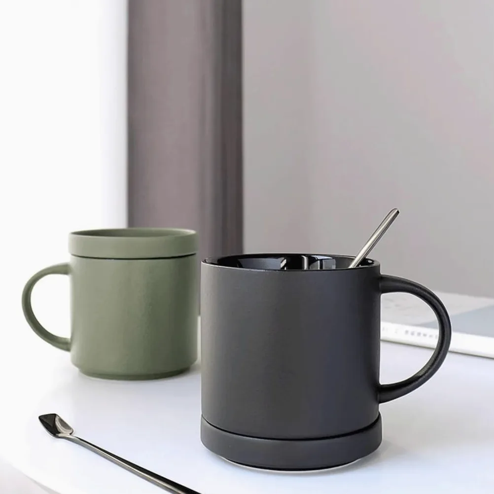 ENGENDER Tazas Cafe Taza De Cerámica Simple, Taza De Café De Oficina, Taza De Té Retro, Taza De Agua De Gran Capacidad Mug Cups(B)