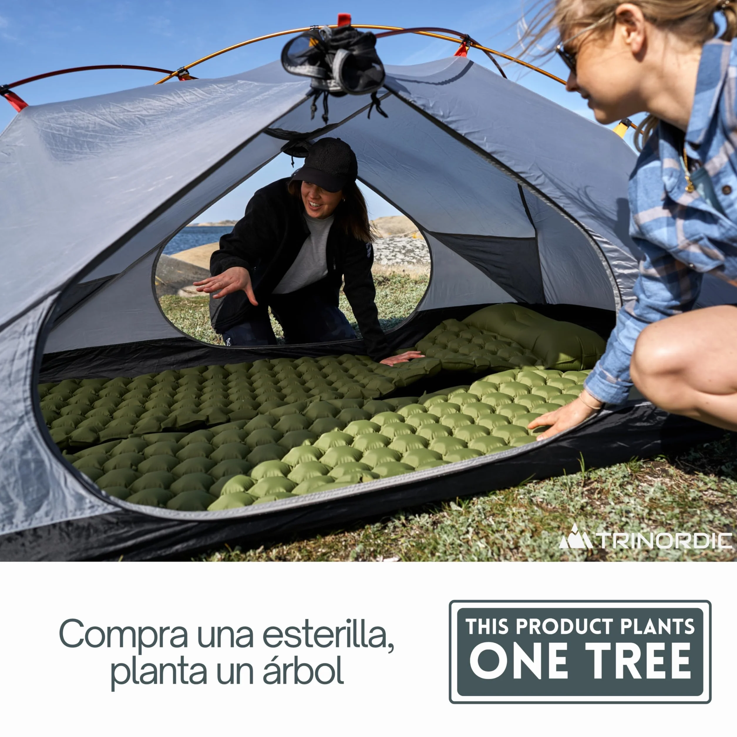 TRINORDIC Colchoneta de camping ultraligera inflable cama individual portátil