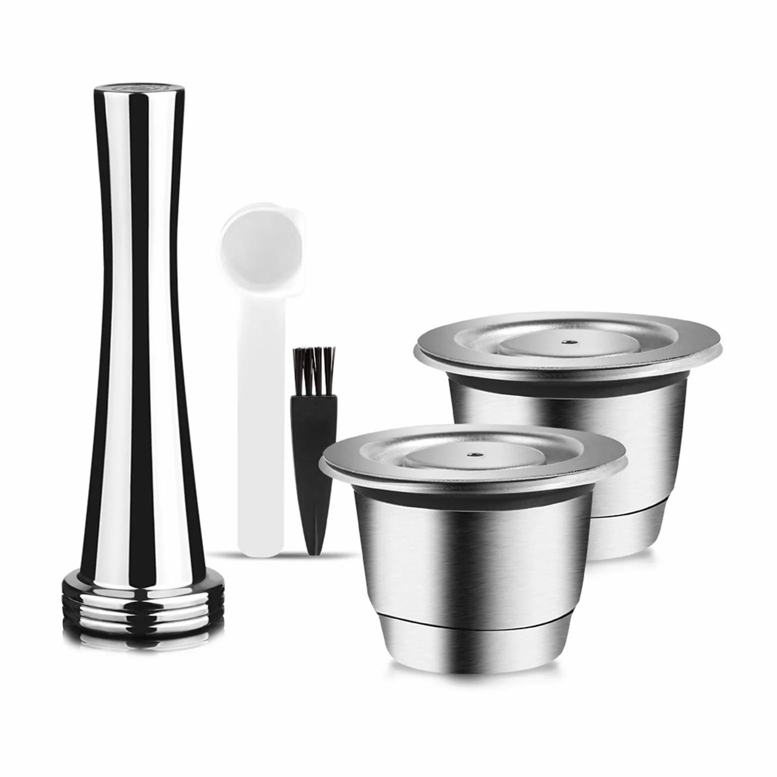 yaoqijie Nuevo Ajuste actualizado de la cápsula de café Reutilizable para los filtros de café de Acero Inoxidable Nespresso Espresso Coffee Crema Maker Lasting (Color : Plum)