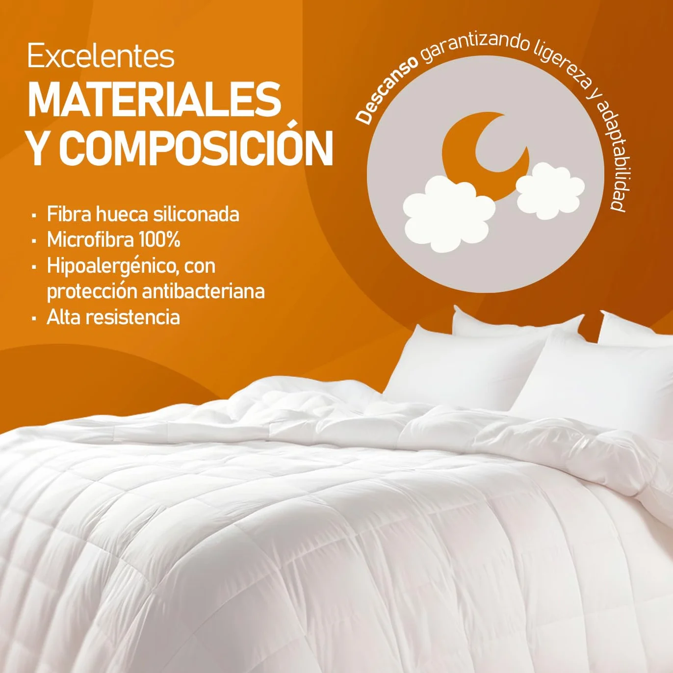 amuéblate online - Relleno Edredón Nórdico Acolchado de Fibra 250gr de 280 x 220 cm, Tejido Microfibra Tacto Suave y Sedoso, para Cama de 200