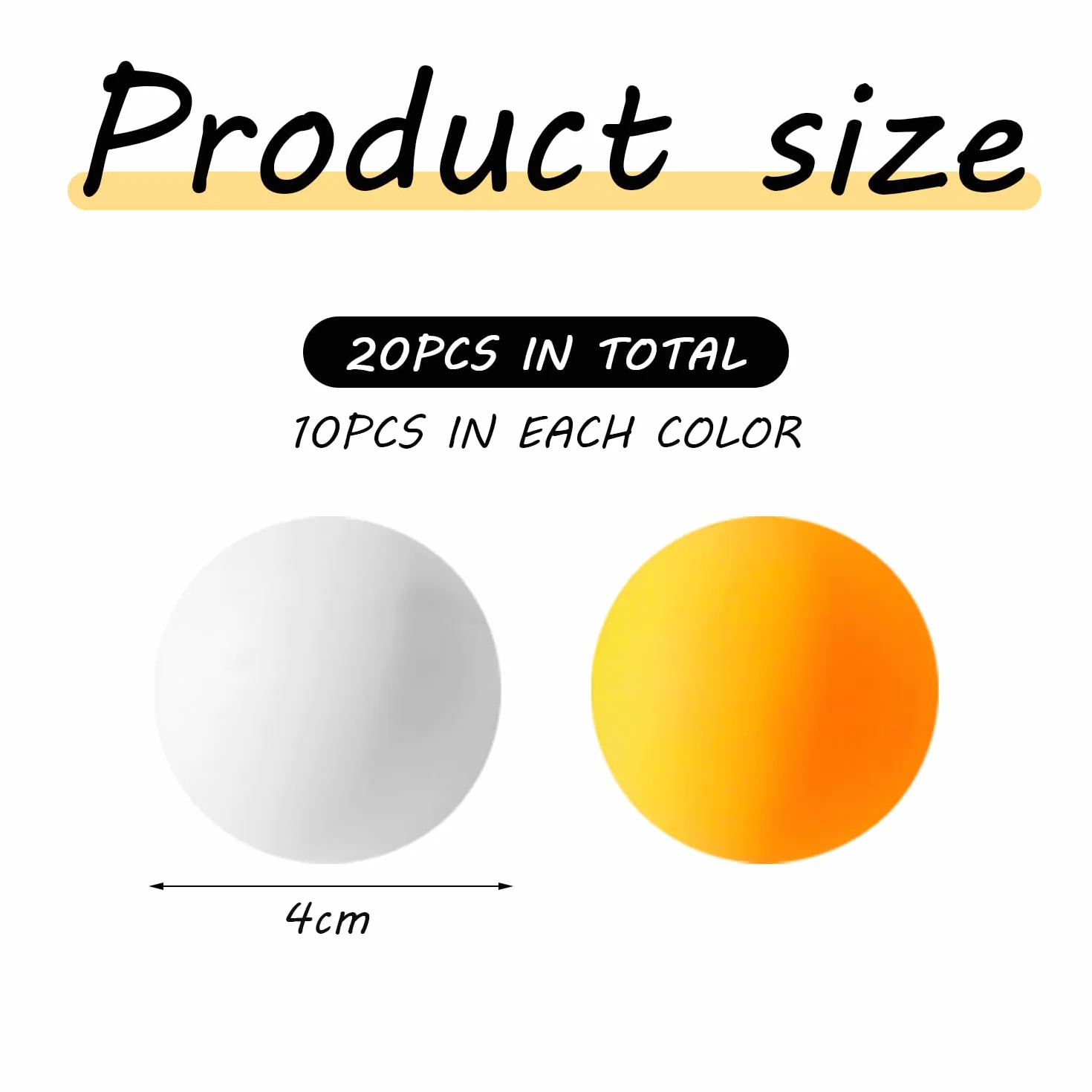 Pack de 20 Pelotas de Tenis de Mesa de Plástico Duraderas