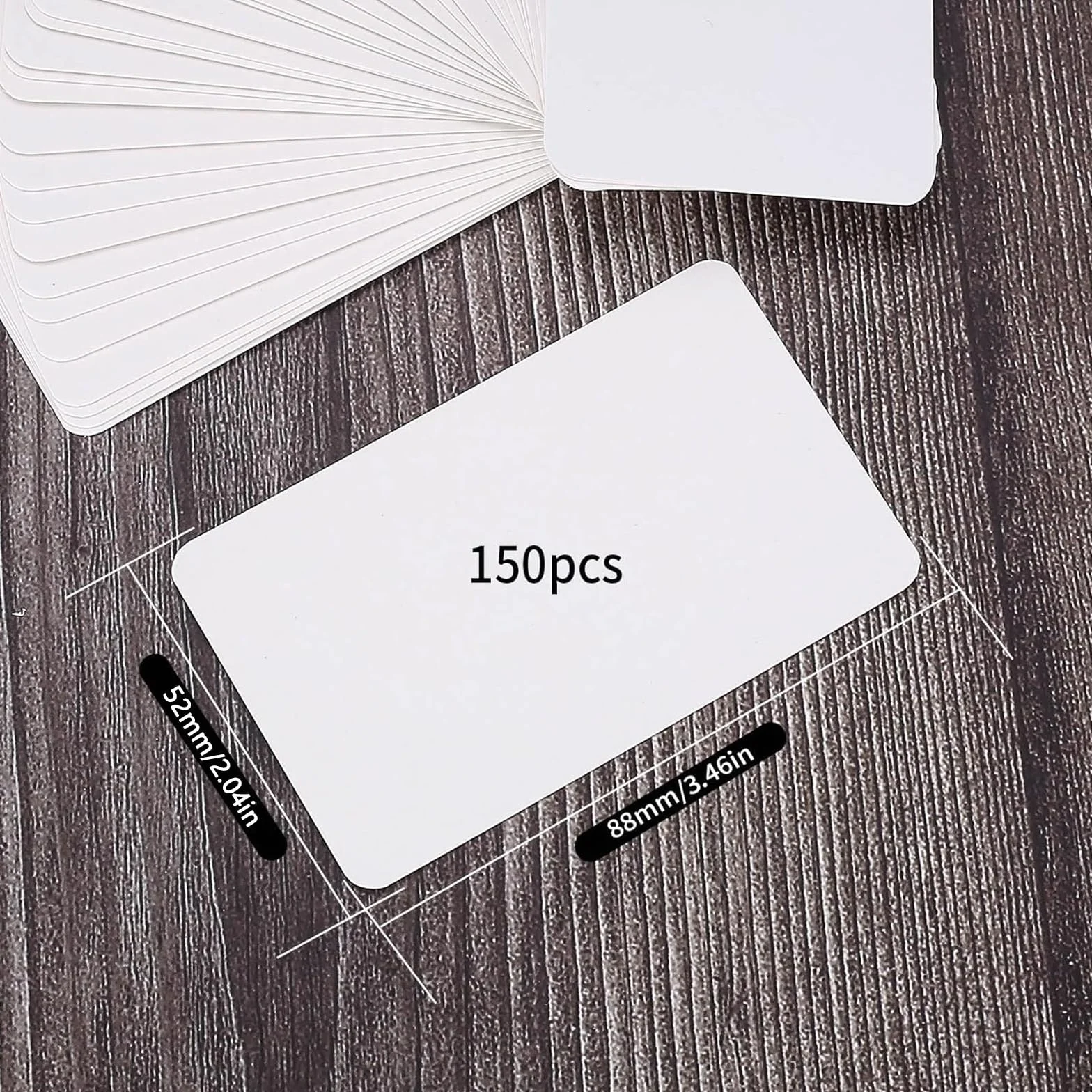 150 PiezasTarjetas de Papel Kraft, Tarjetas Estudio de Mensaje, Tarjetas para Escribir Bloc de Notas para Memorizar DIY Regalo - Blanco, 8,8x5,2 cm/3,5x2,04 Pulgadas
