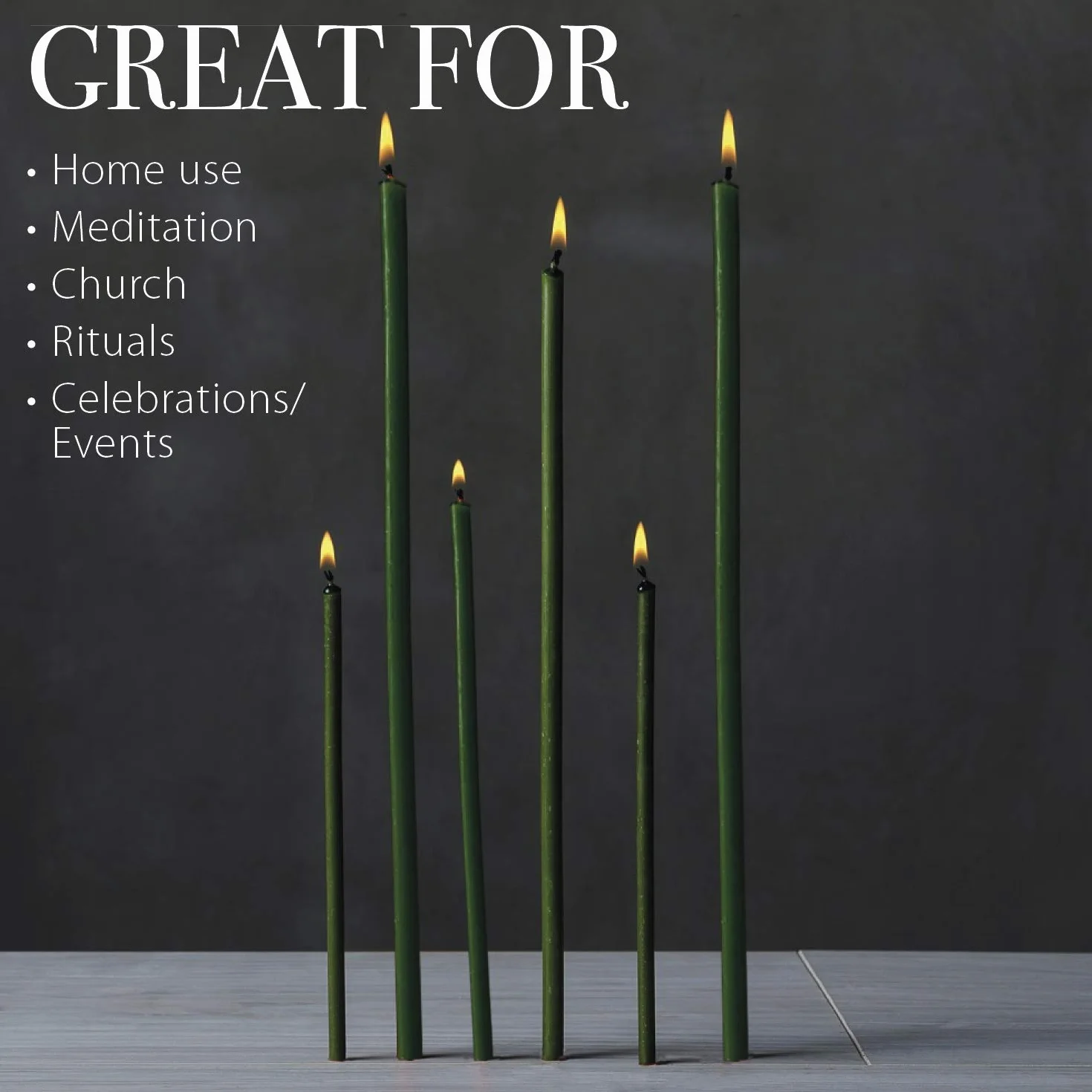 Danilovo Velas de Cera de Abeja (Verde) – Velas Ortodoxas Para Oración, Rituales, de Decoración de Mesa, N120, Altura 16 cm, 50 Unidades