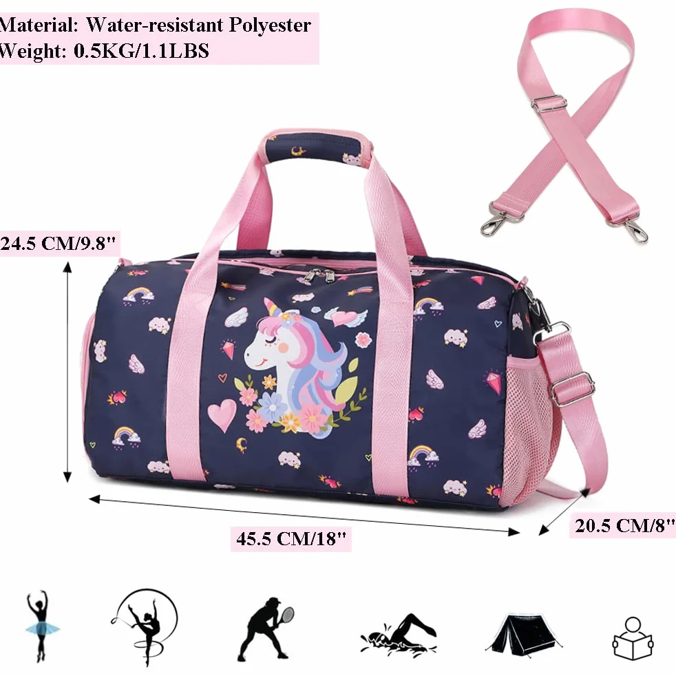 Bolsa de Deporte para Niña, Bolsa de Baile, Bolsa de Viaje, Bolsa de Ballet
