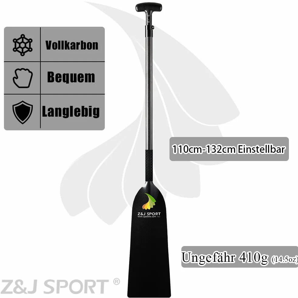 ZJ Sport Ajustable Fibra de Carbono Dragón Remos con Mango Ovalada