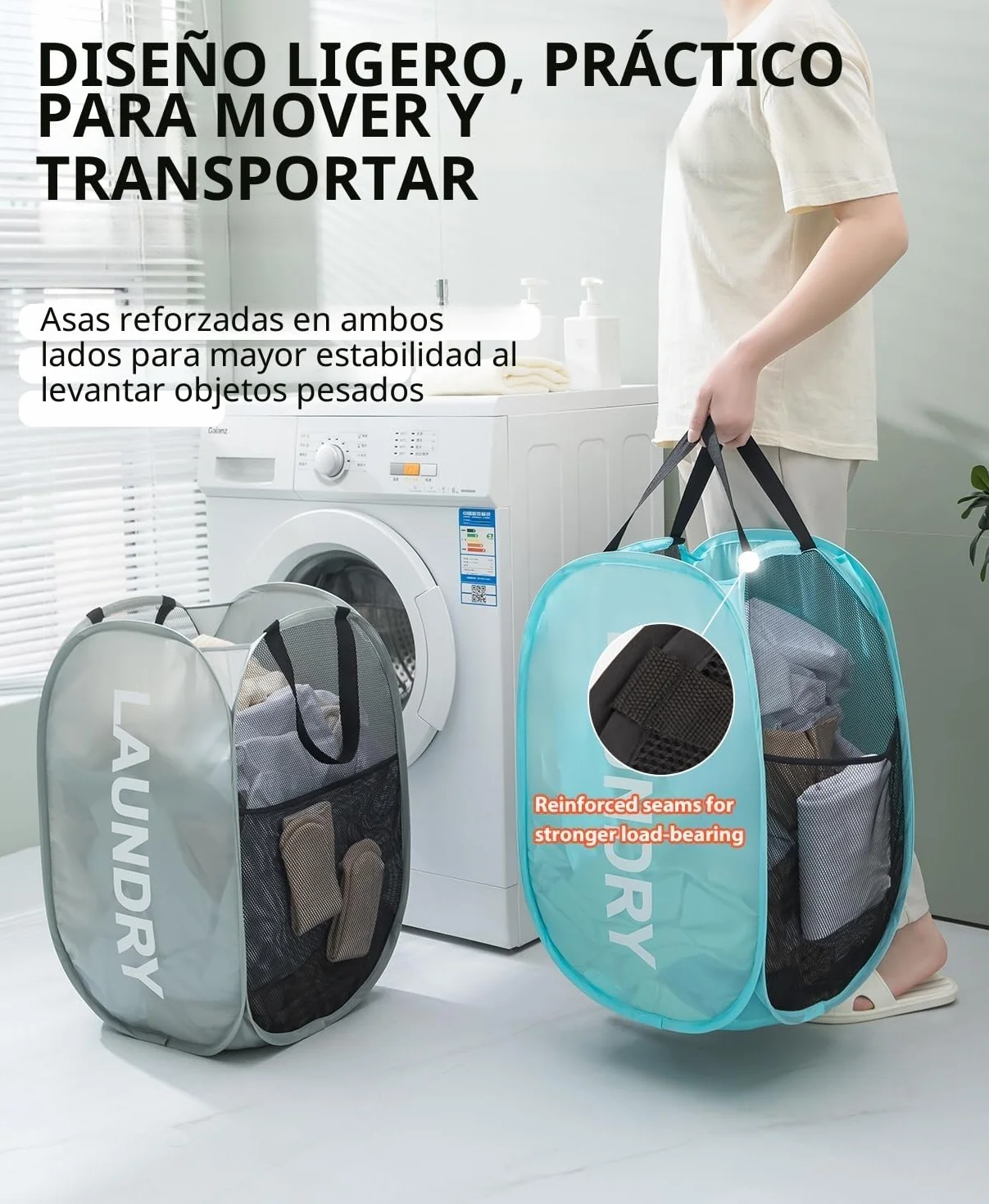 Cesto Ropa Plegable,Cesta Ropa Sucia,Cesta Ropa Limpia para Baño,Dormitorio,Lavandería,Hotel y Viajes,Negro