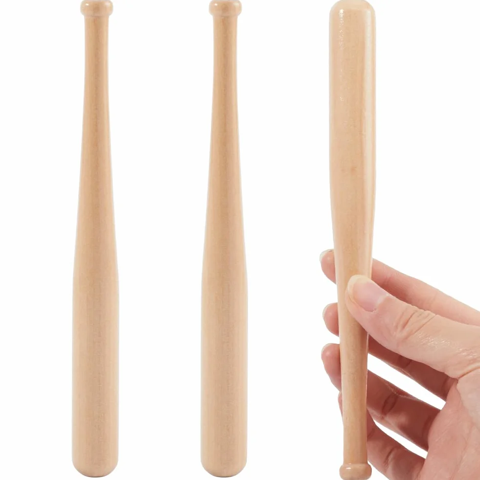 GORGECRAFT Mini Bate de Béisbol de Madera 18CM Sin Terminar Llavero Manualidades
