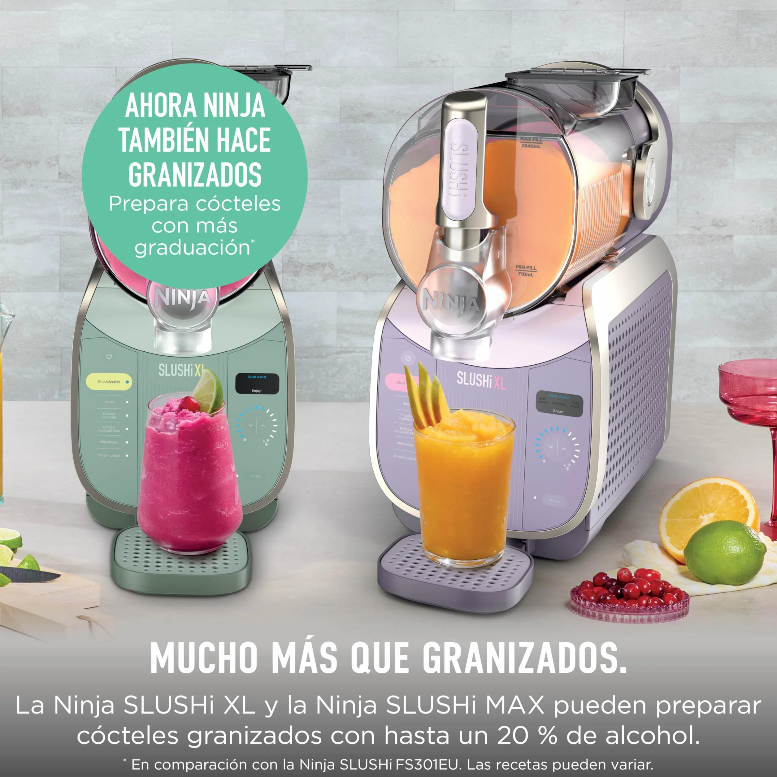 Ninja SLUSHi XL Máquina de bebidas heladas con tecnología SlushAssist, capacidad extragrande de 3,7 l (llenado máximo de 2840 ml), prepara granizados, cócteles helados y mucho más, rosa FS601EUPK1