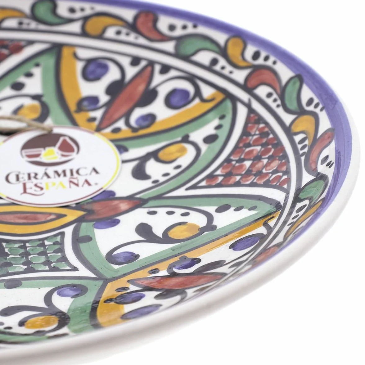 CERÁMICA ESPAÑA placa de cerámica decorativa para pared modelo D32 27x27x4.5 cm hecha a mano