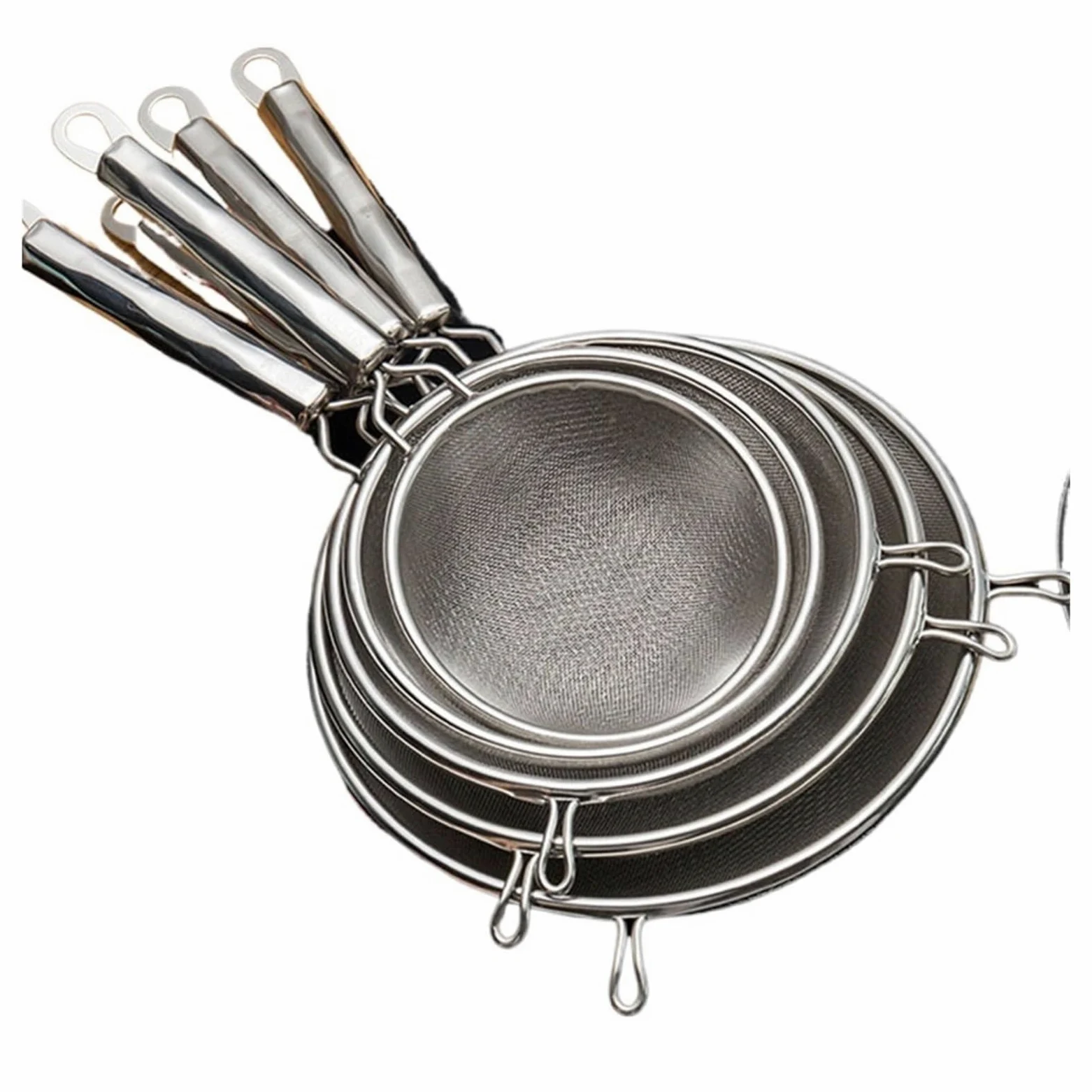 Colador 1 colador de malla fina de acero inoxidable con gancho for olla caliente, colador de harina y zumo de soja.(15cm B Style)