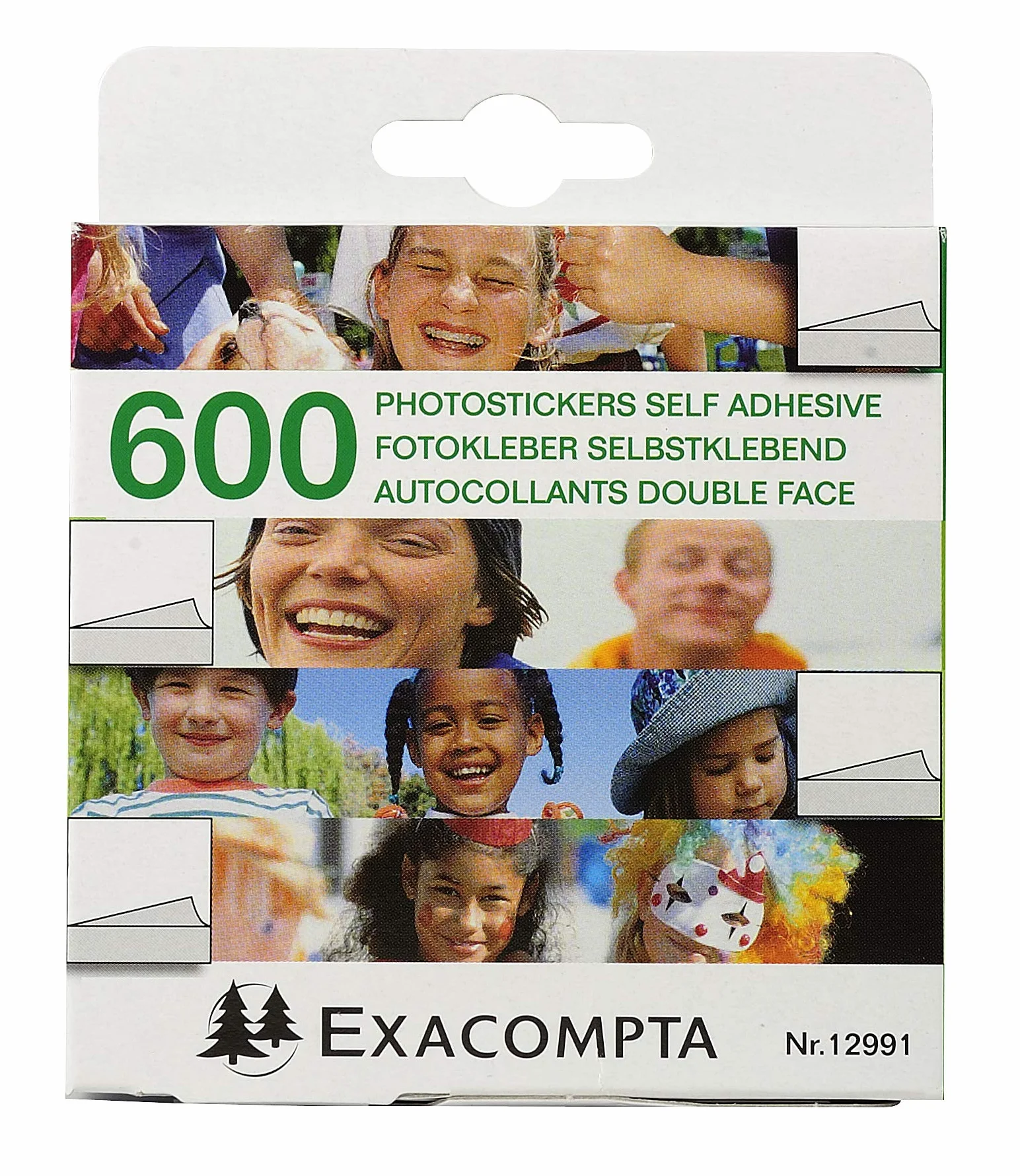 Exacompta Recambios Pack de 600 Pegatinas Autoadhesivas de doblecara para Fotos, Color Blanco